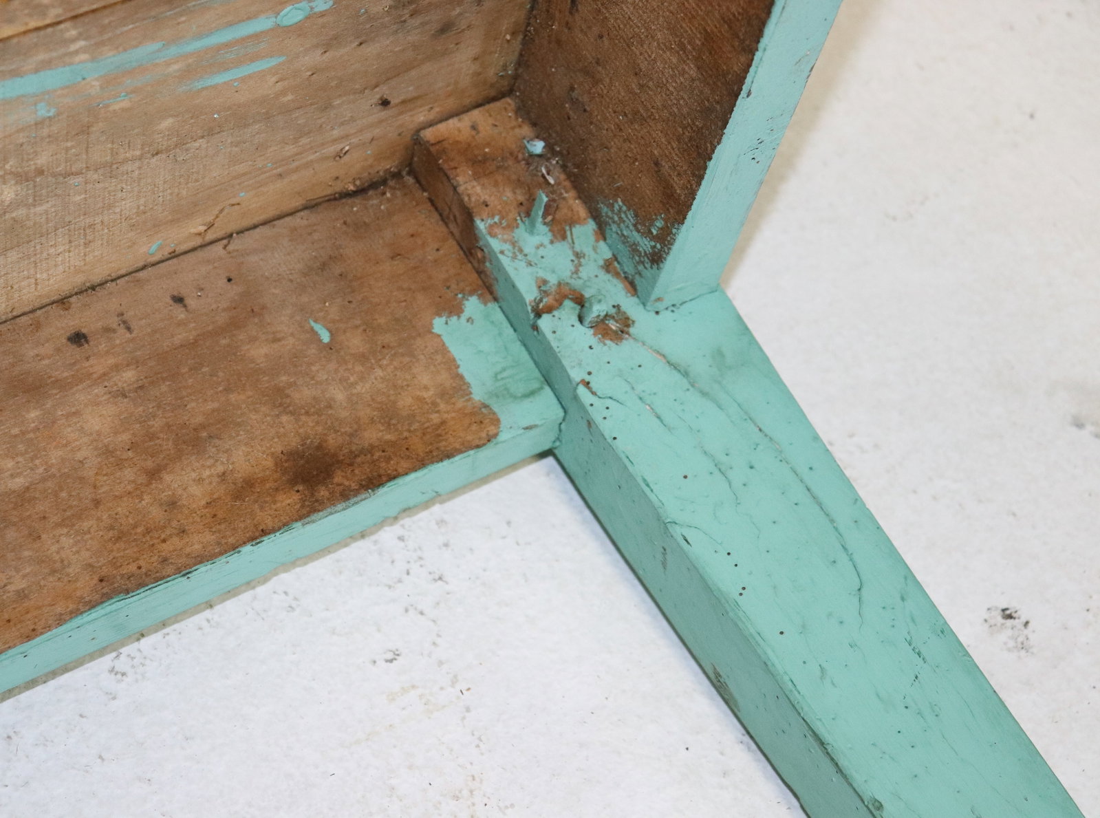British Pine Painted Table With Drawer - 7