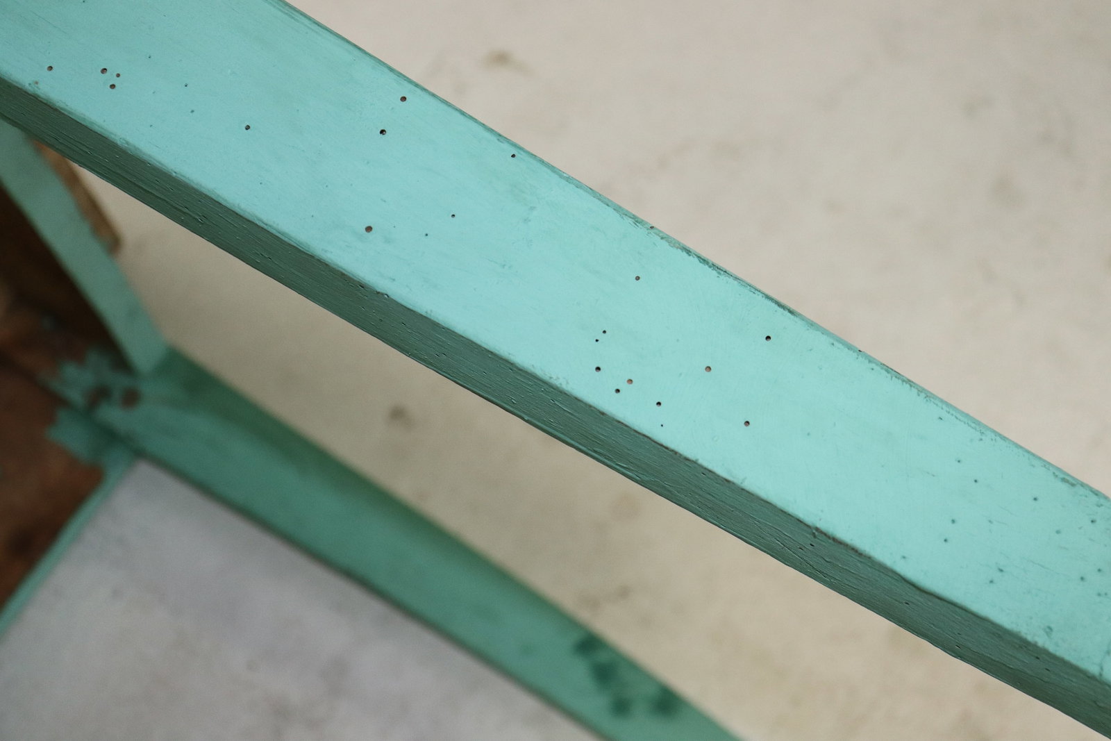 British Pine Painted Table With Drawer - 8