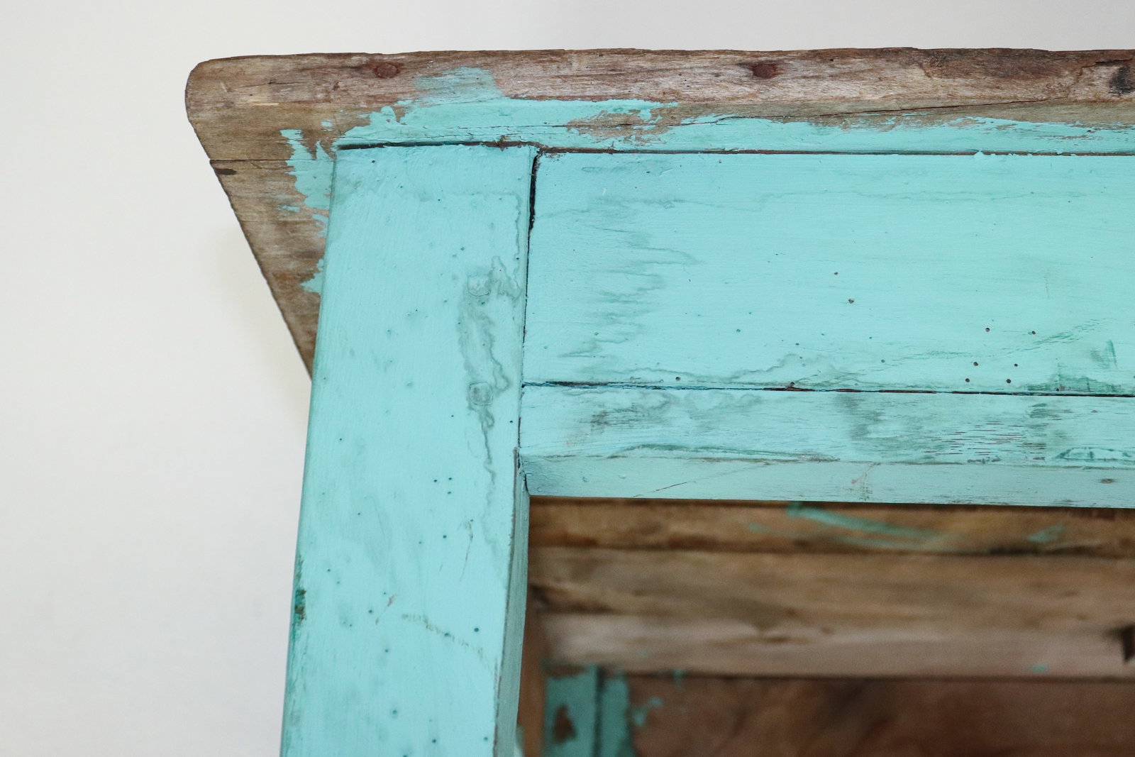 British Pine Painted Table With Drawer - 9