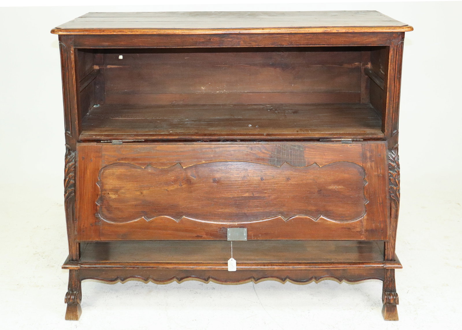 French Walnut Drop Front Dough Box - 2