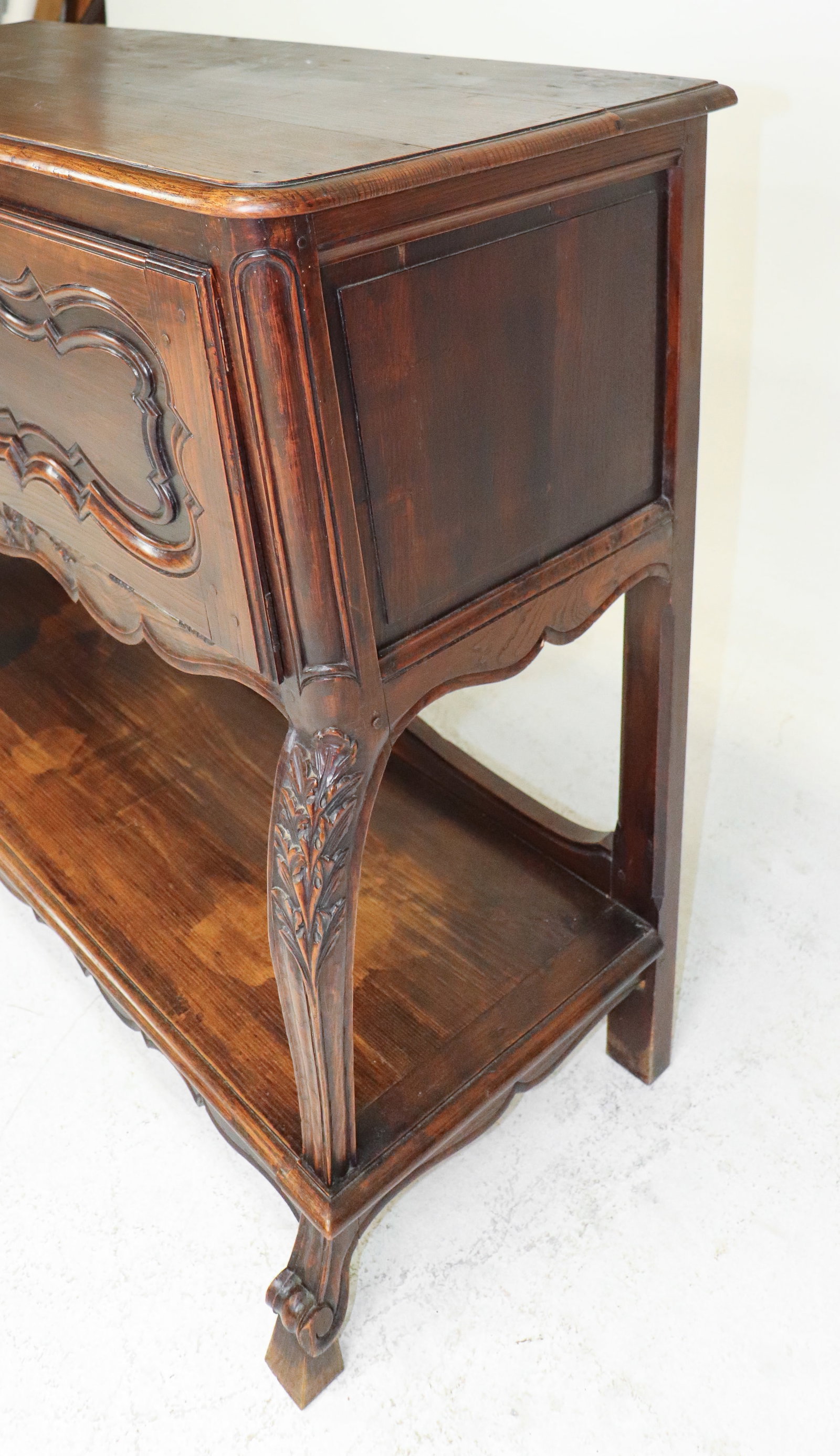 French Walnut Drop Front Dough Box - 4