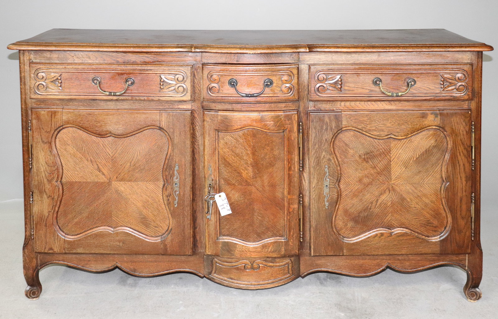 Louis XV Style Carved Oak 3 Door Sideboard #1 (1 of 7)
