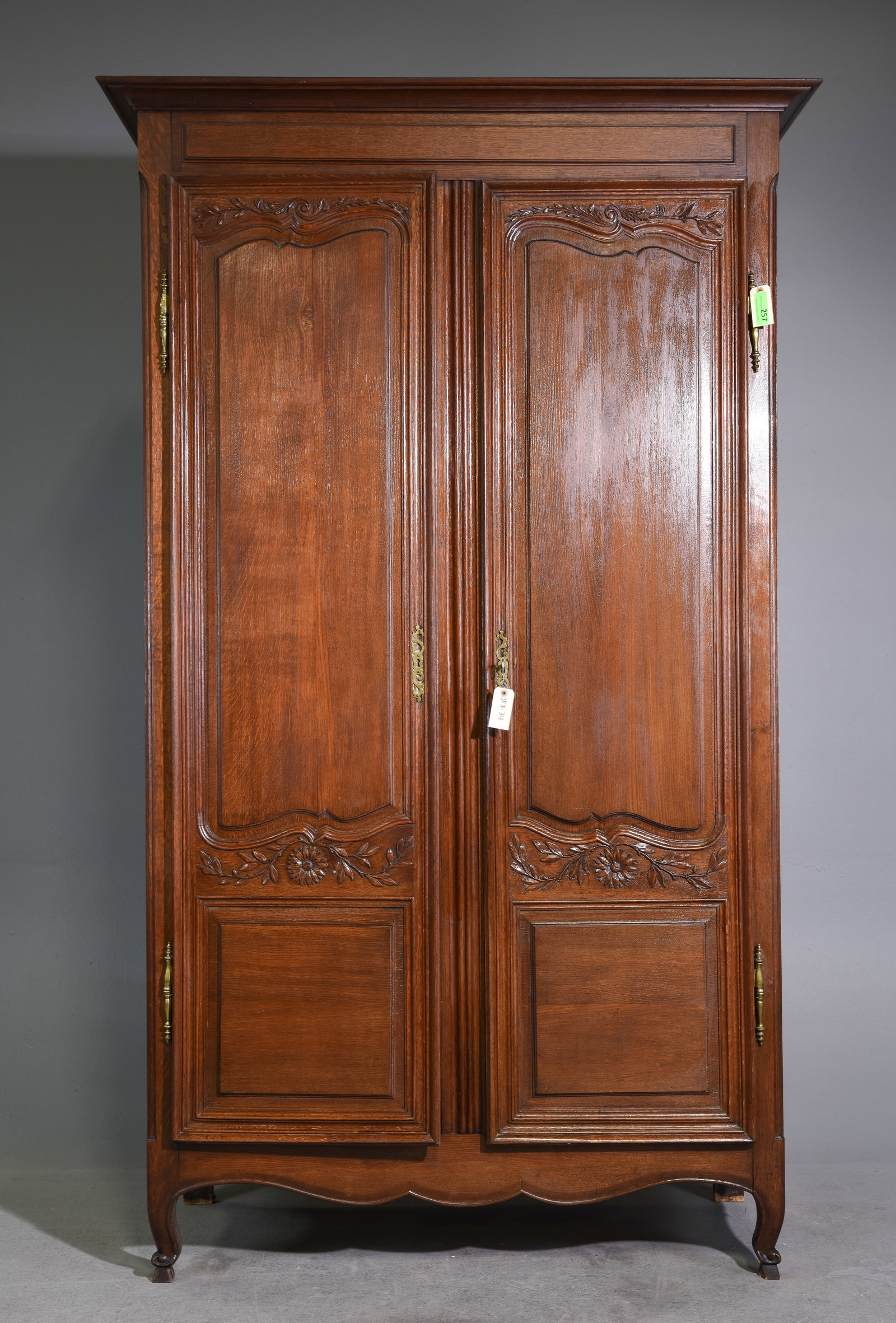 Louis XV Style Large Oak Double Door Armoire (1 of 5)
