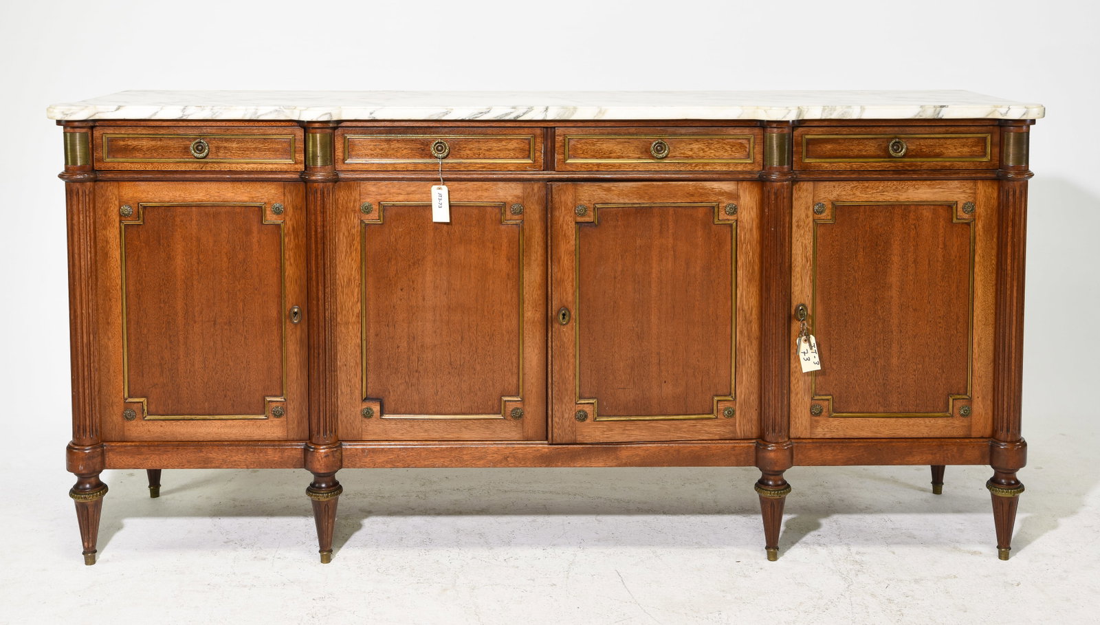 Louis XVI Style Marble Top Sideboard / Enfilade (1 of 9)
