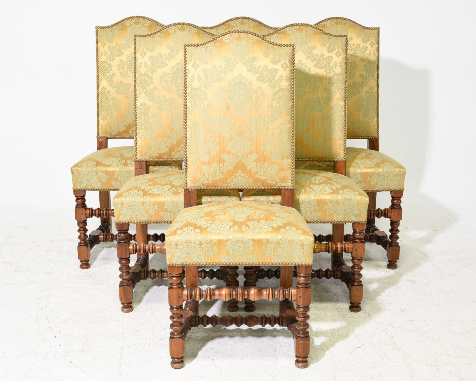 French Set of 6 High Back Dining Chairs (1 of 5)
