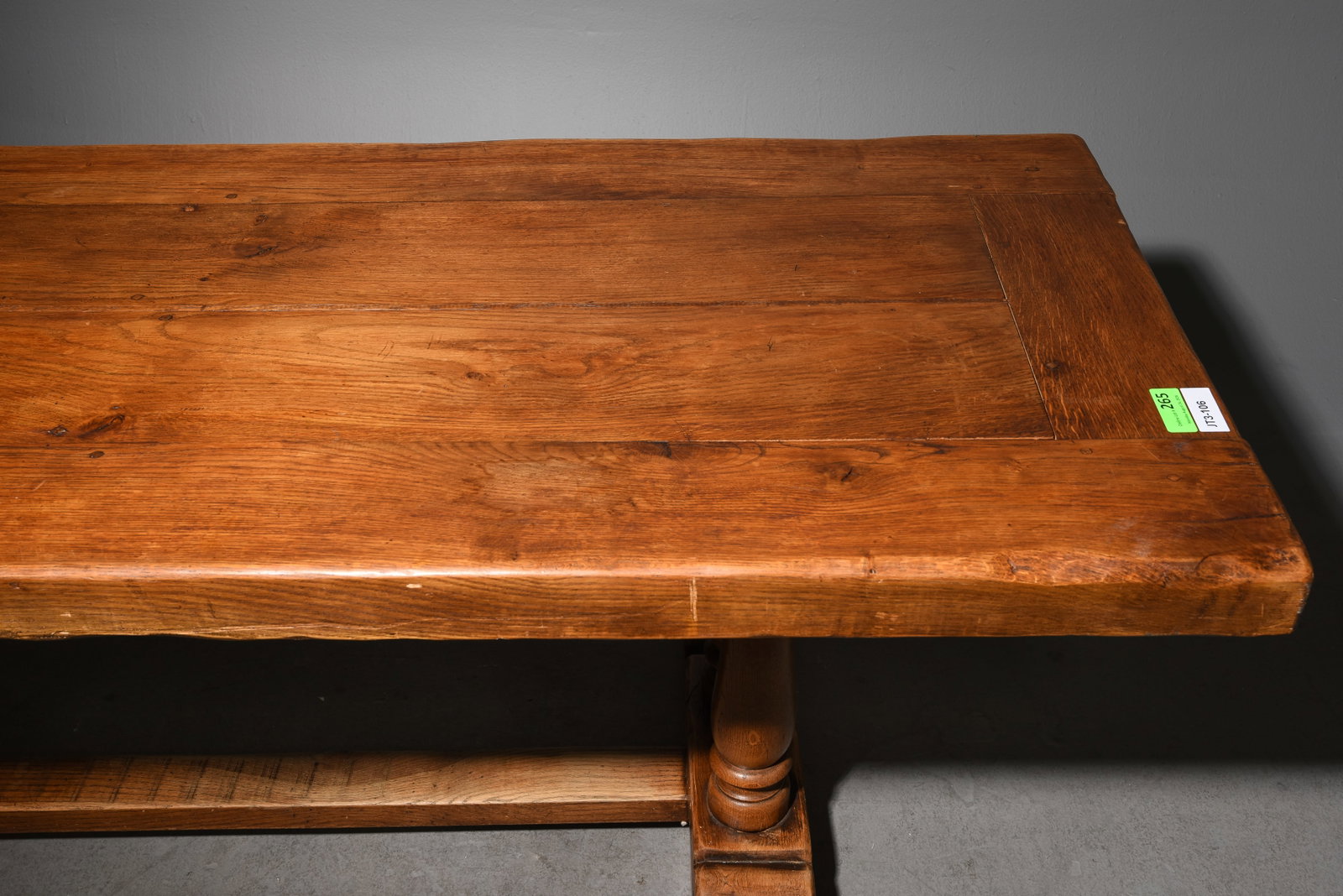French Solid Oak Double Baluster Base Monastery Table - 3