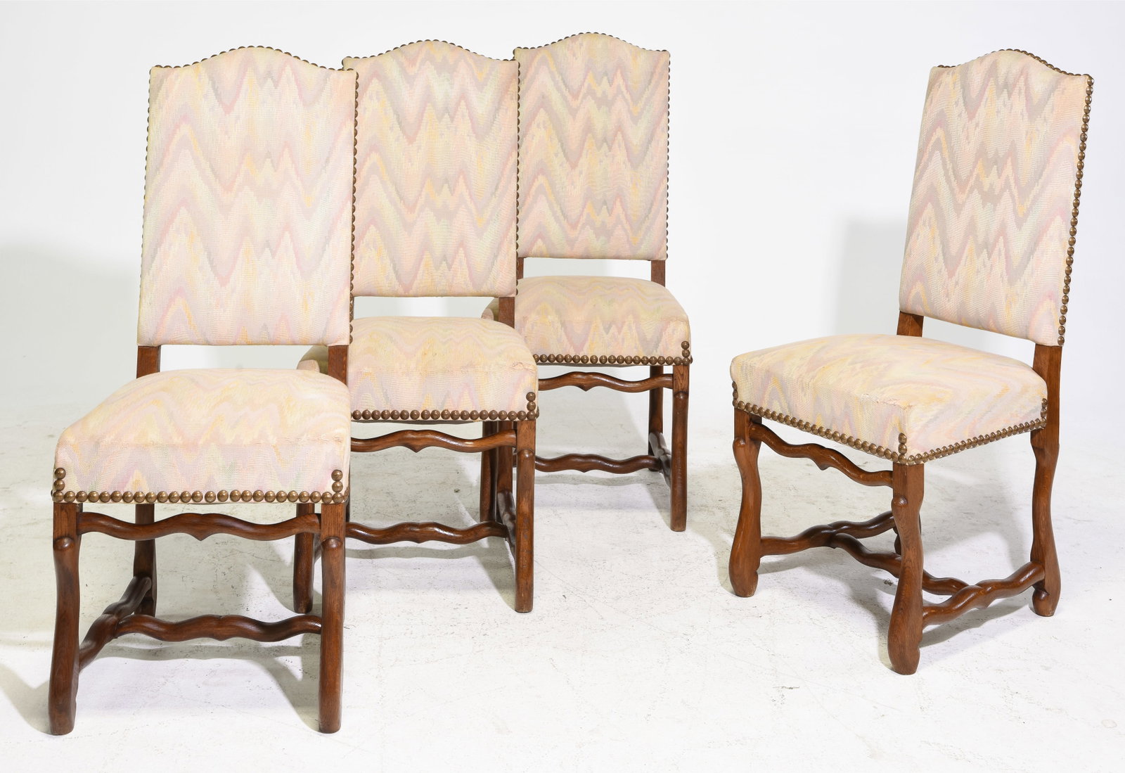 French Mouton Style Set of 4 Dining Chairs: French Mouton Style Set of 4 Dining Chairs - 43 in tall x 18 x 21 each with a seat height of 19 inches