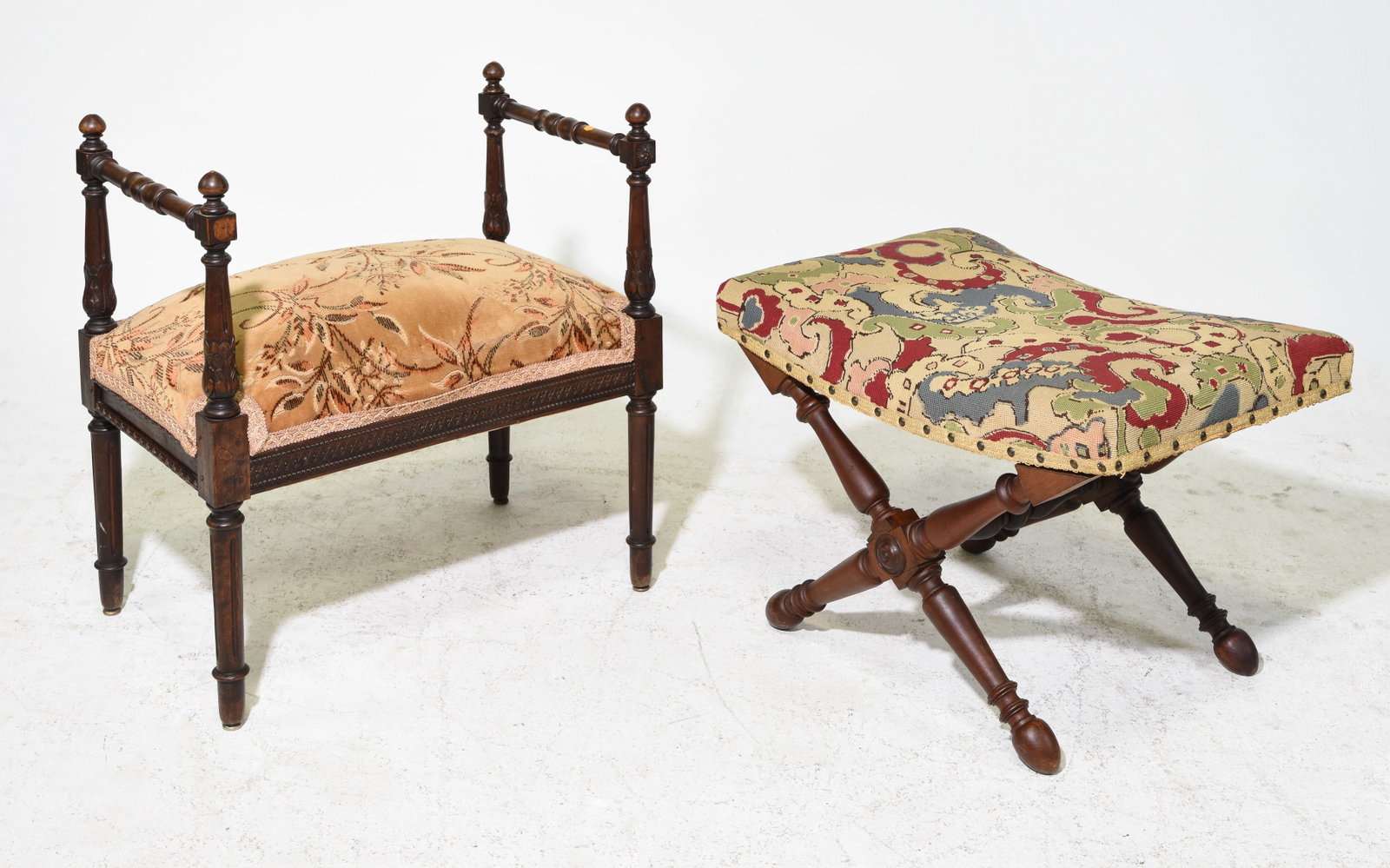 2 French Upholstered Stools (1 of 5)