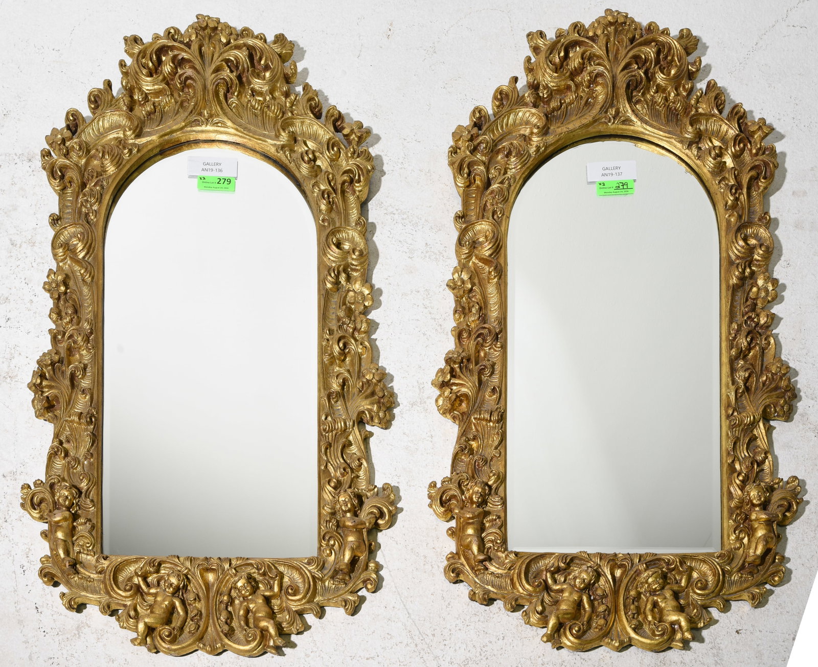 2 Danish Gold Framed Beveled Mirrors (1 of 6)
