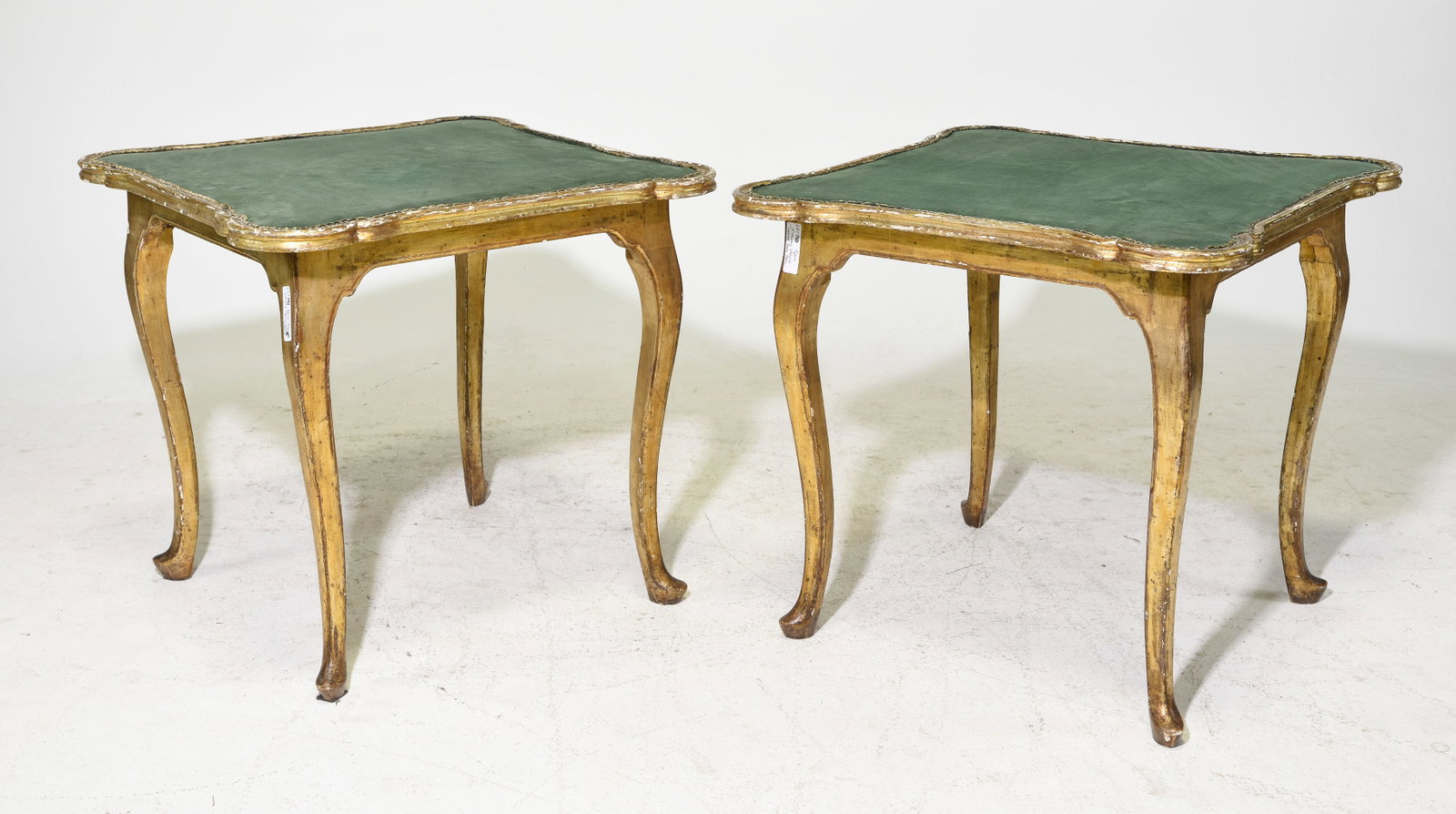 2 French Gilded Card / Game Tables: 2 French Gilded Card / Game Tables - 28.5 in tall x 31.25 x 31.25 each