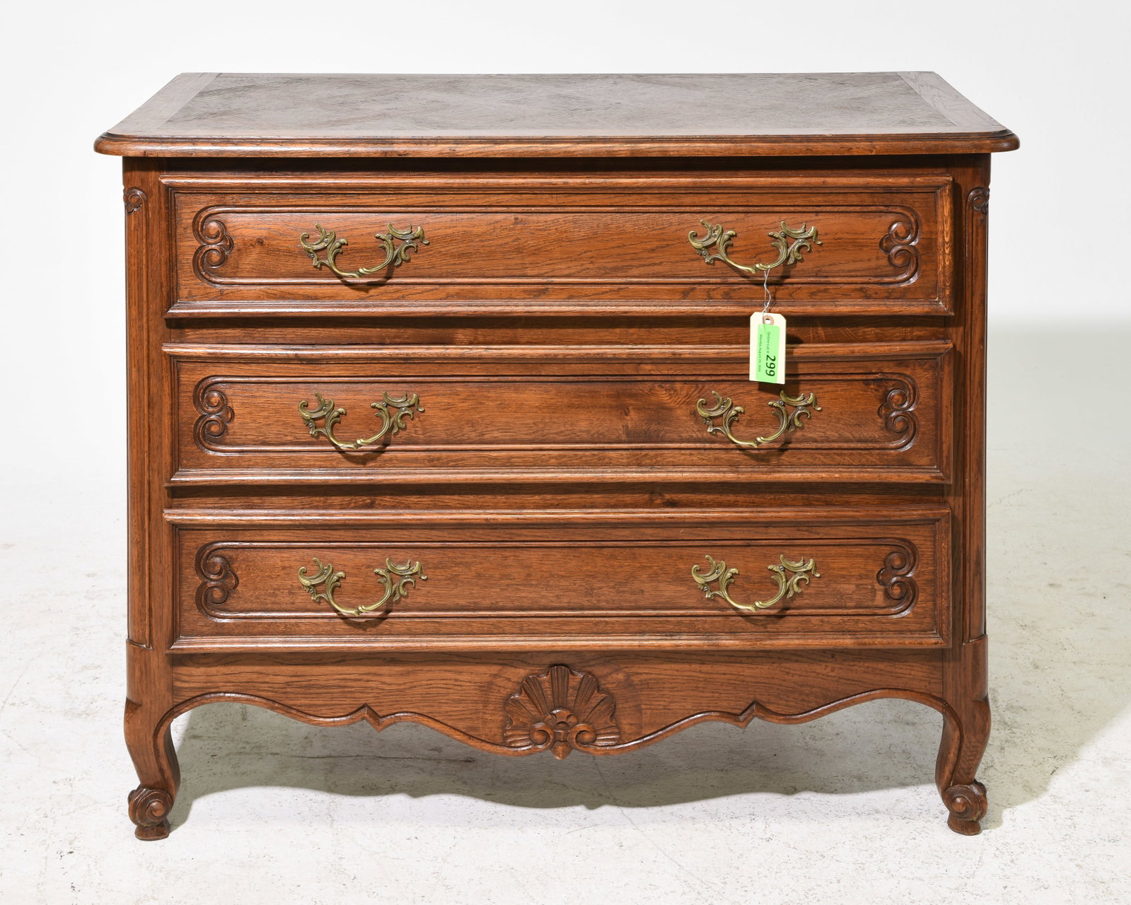 Louis XV Style Oak Three Drawer Chest (1 of 5)