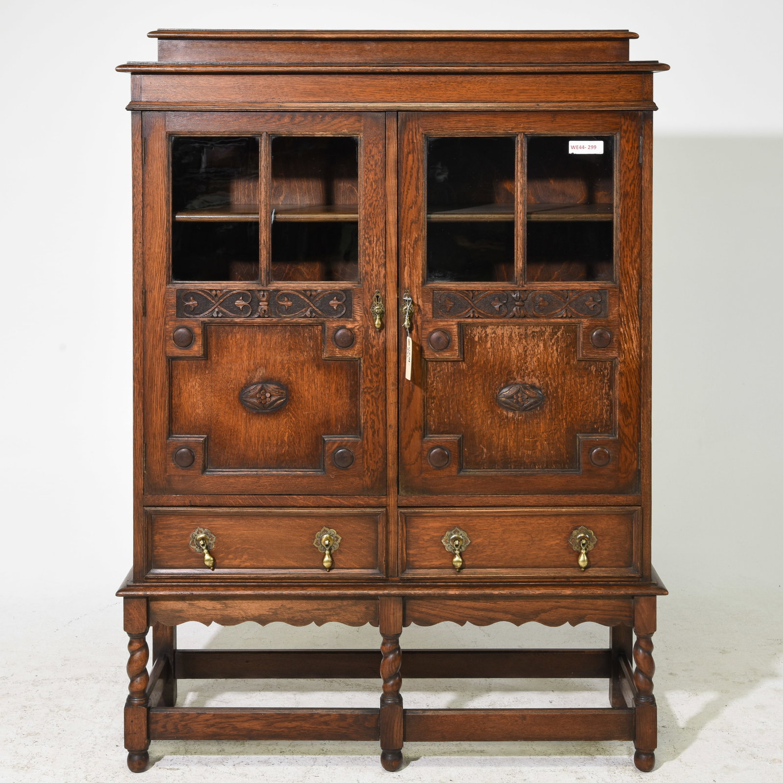 Jacobean Oak Barley Twist Bookcase (1 of 5)