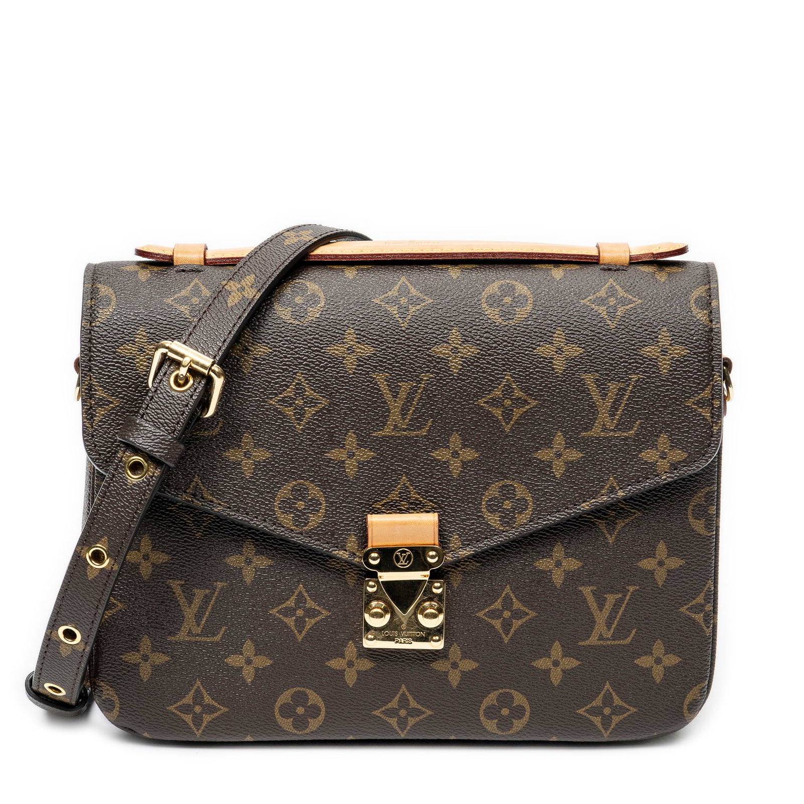Louis Vuitton Pochette Metis in Brown Monogram Canvas: Genuine Pre-Owned Louis Vuitton Pochette Metis in Brown Monogram Canvas made in France in A condition. Date Code is NFC Detected Measurements: 24*18*5cm (Length * Height * Width). This lot includes a 