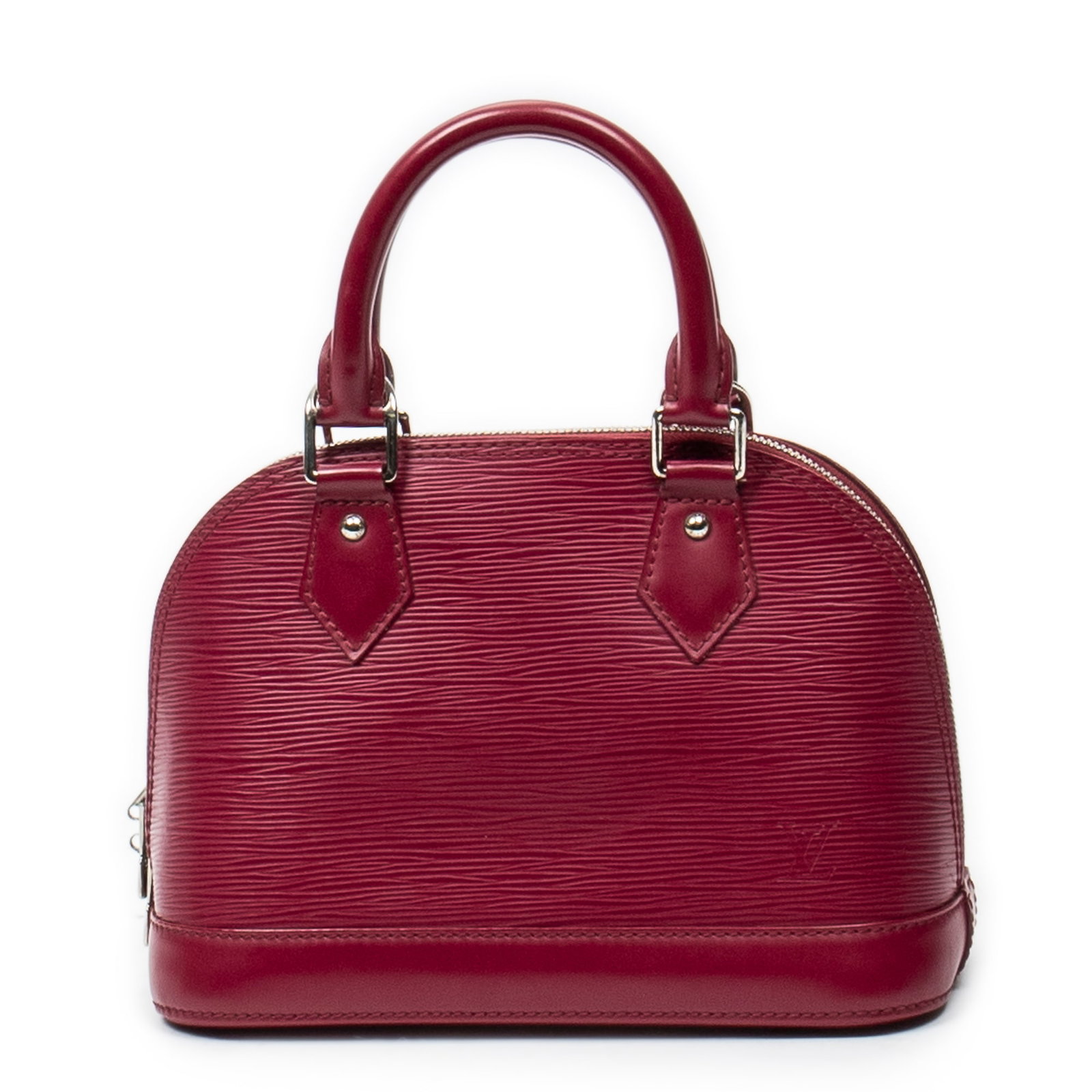 Louis Vuitton Alma BB in Fuchsia Epi: Genuine Pre-Owned Louis Vuitton Alma BB in Fuchsia Epi made in France in A condition. Date Code is MI2183 (28th week of 2018) Measurements: 23.5*17.5*11.5cm (Length * Height * Width). This lot include