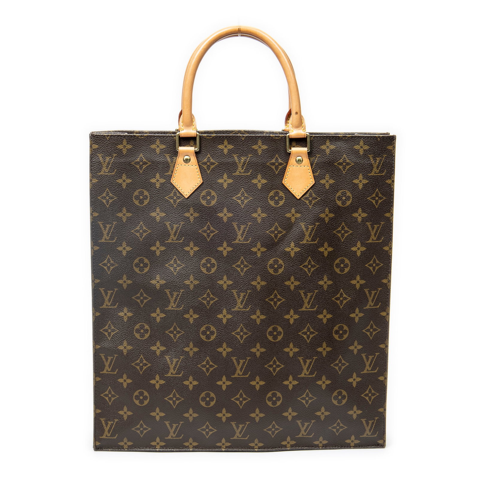 Louis Vuitton Sac Plat in Brown Monogram Canvas: Genuine Pre-Owned Louis Vuitton Sac Plat in Brown Monogram Canvas made in France in A condition. Date Code is MI0092(September 1992) Measurements: 36*38*9cm (Length * Height * Width). This lot include