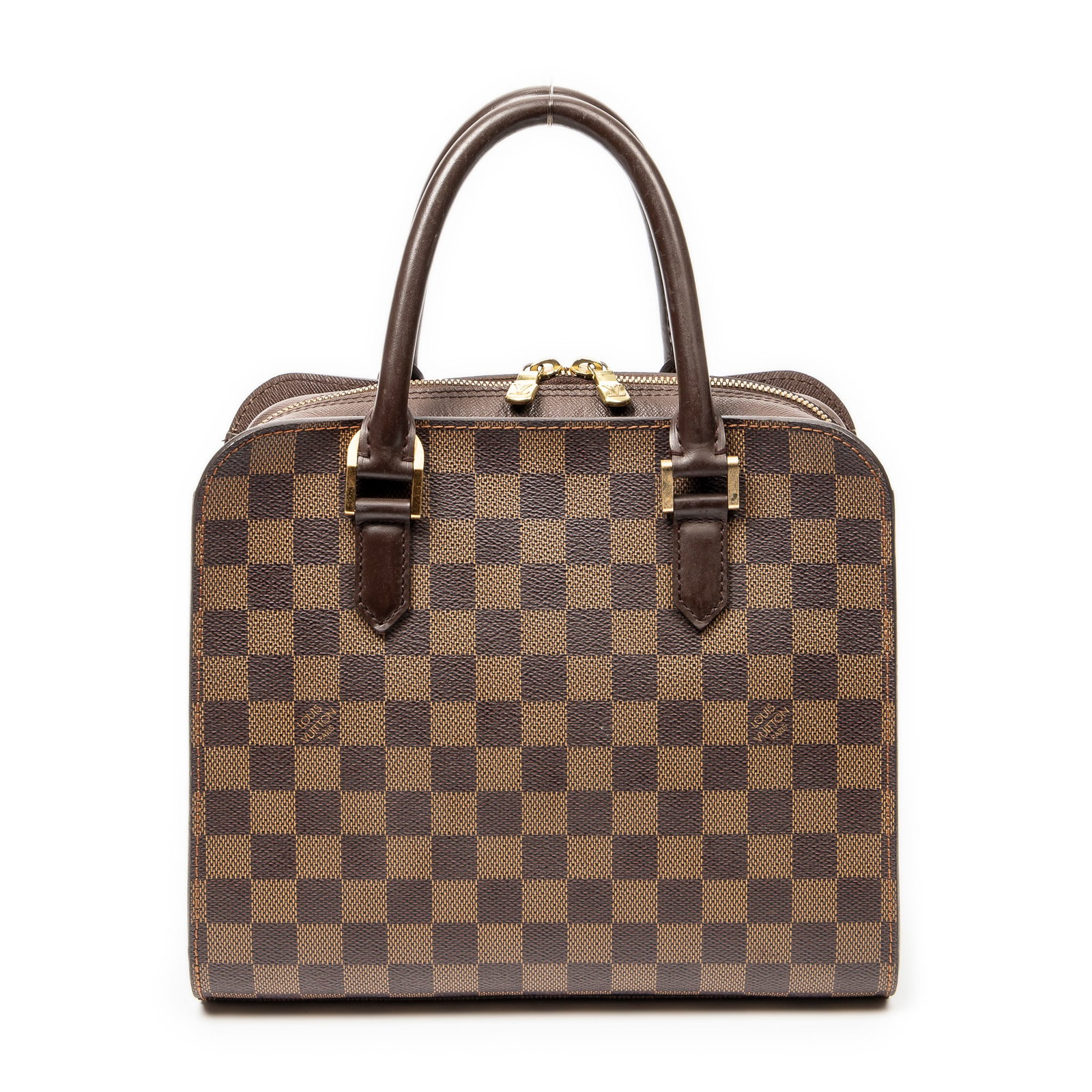 Louis Vuitton Triana in Brown Damier Ebene: Genuine Pre-Owned Louis Vuitton Triana in Brown Damier Ebene made in France in AB condition. Date Code is VI0092 (September 2002) Measurements: 26*22*11cm (Length * Height * Width). This lot includes 