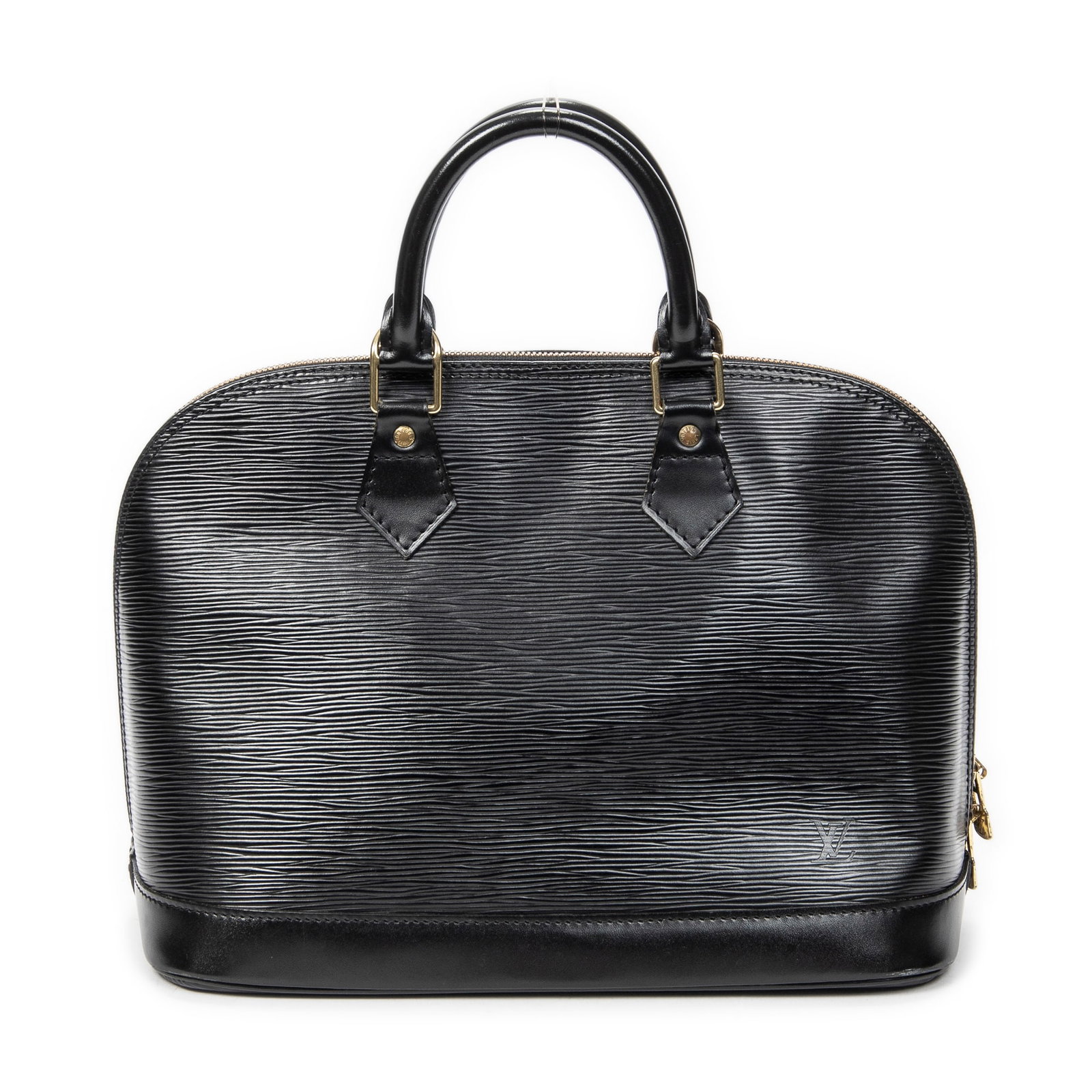 Louis Vuitton Alma PM in Black Epi: Genuine Pre-Owned Louis Vuitton Alma PM in Black Epi made in France in A condition. Date Code is AR0937 (March 1997) Measurements: 30*23*15cm (Length * Height * Width). This lot includes a certificate