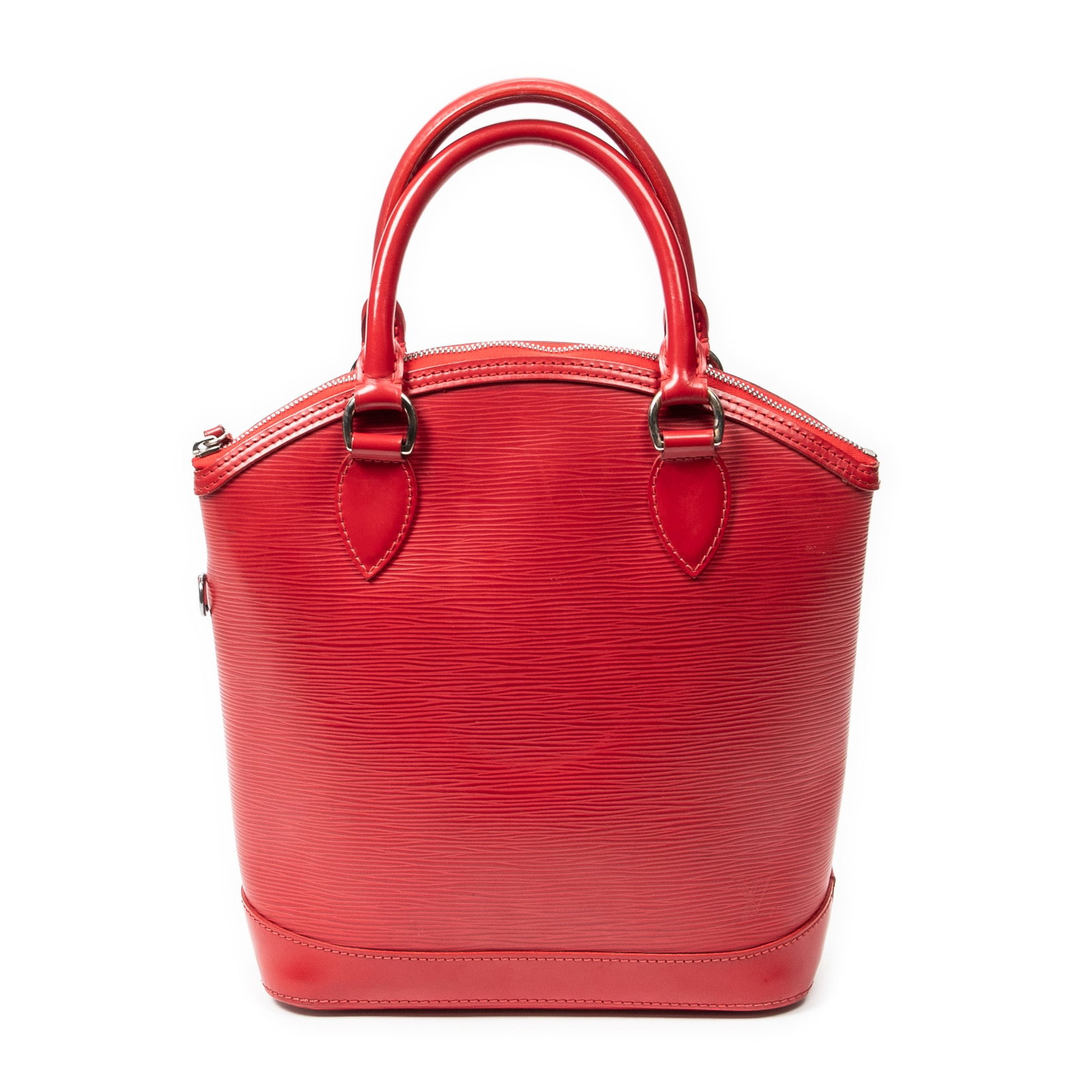Louis Vuitton Lockit PM in Red Epi: Genuine Pre-Owned Louis Vuitton Lockit PM in Red Epi made in France in AB condition. Date Code is FL3077 (37th Week of 2007) Measurements: 24*23*12cm (Length * Height * Width). This lot includes a cer