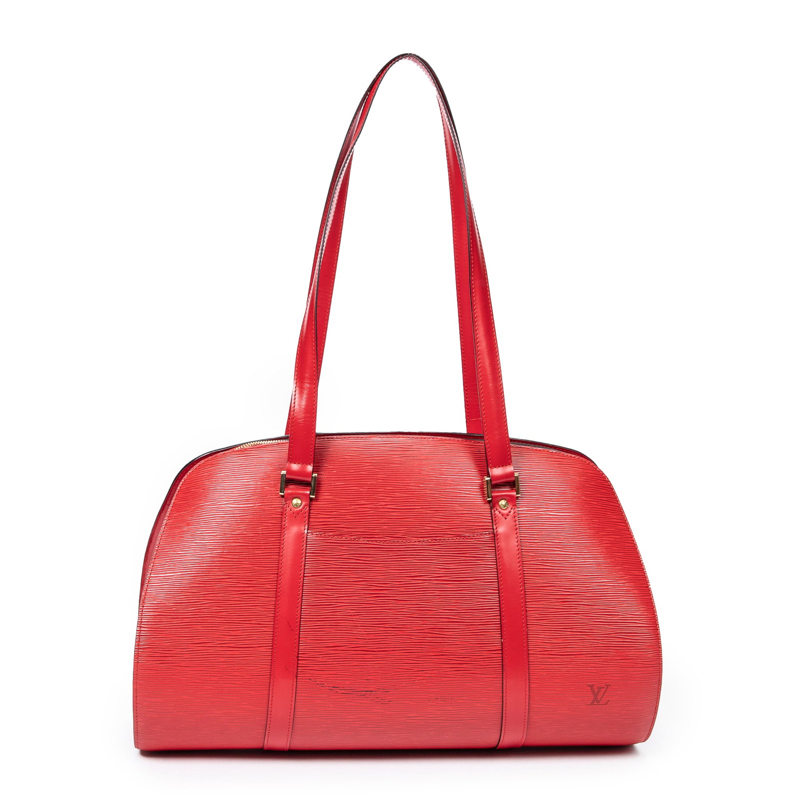 Louis Vuitton Solferino in Red Epi: Genuine Pre-Owned Louis Vuitton Solferino in Red Epi made in France in A condition. Date Code is Measurements: 45*27*19cm (Length * Height * Width). This lot includes a certificate of authenticity & t