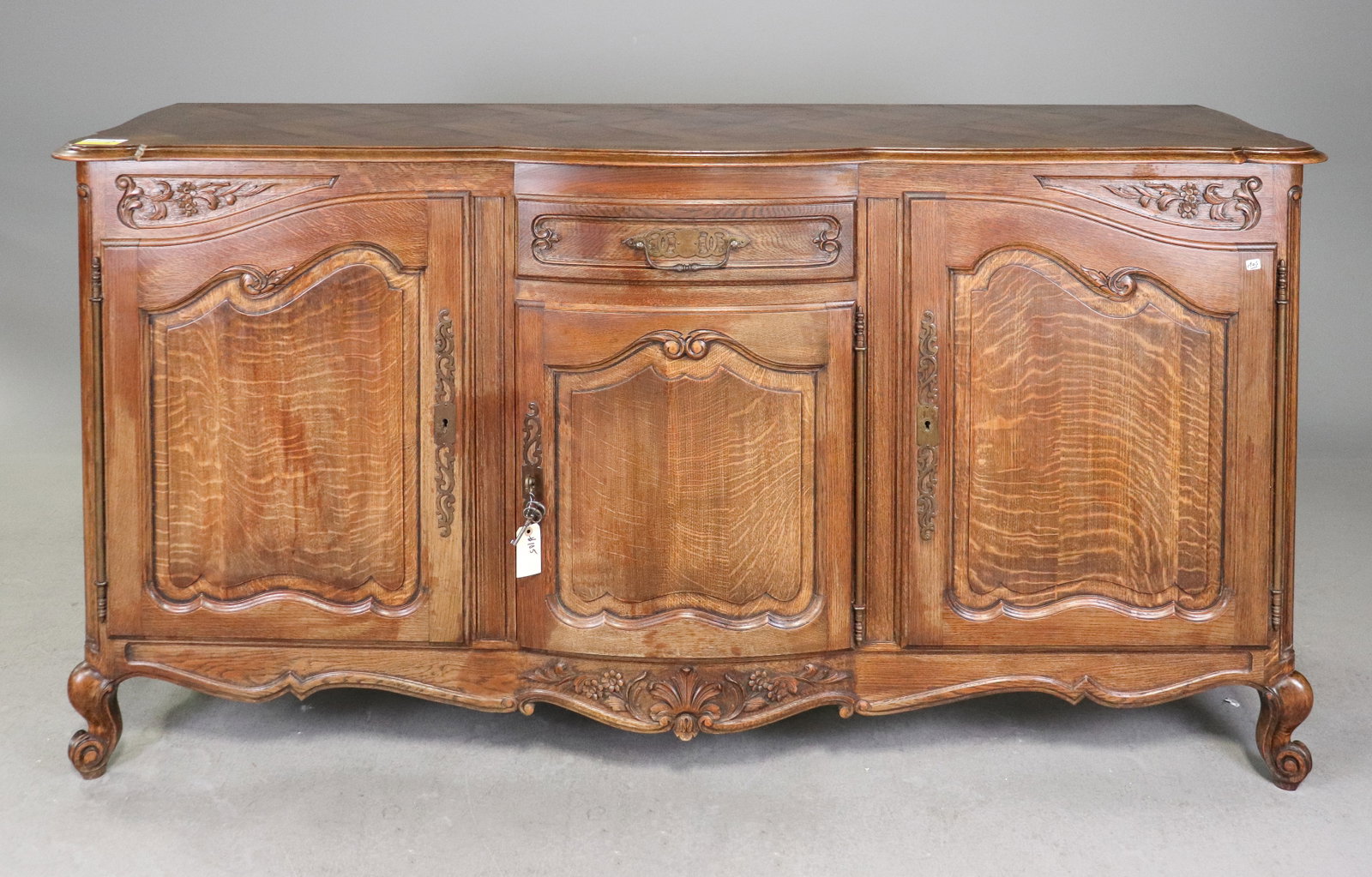 Louis XV Style Oak Parquet Top Sideboard (1 of 8)