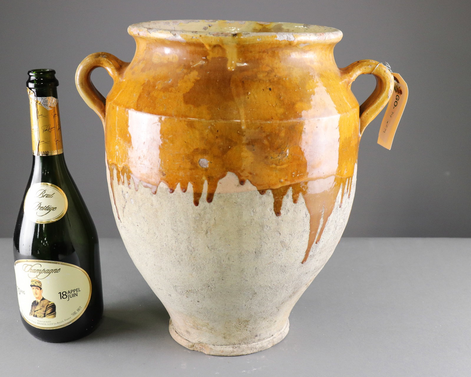 French Large Yellow Glazed Confit Pot #2 (1 of 5)