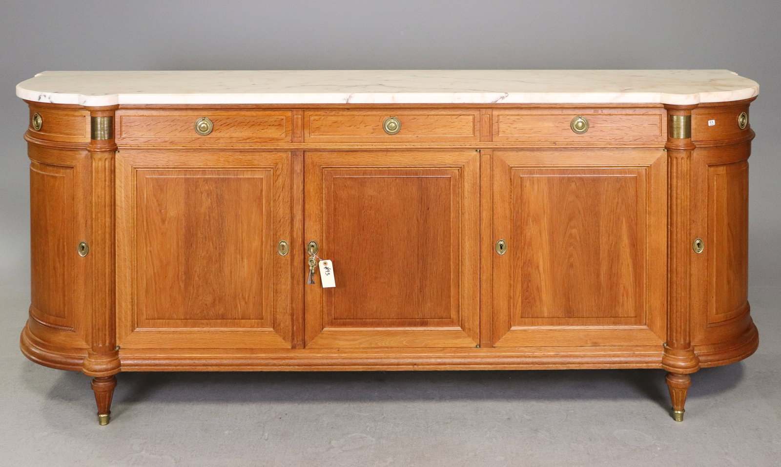 Louis XVI Style Curved Marble Top Sideboard (1 of 9)