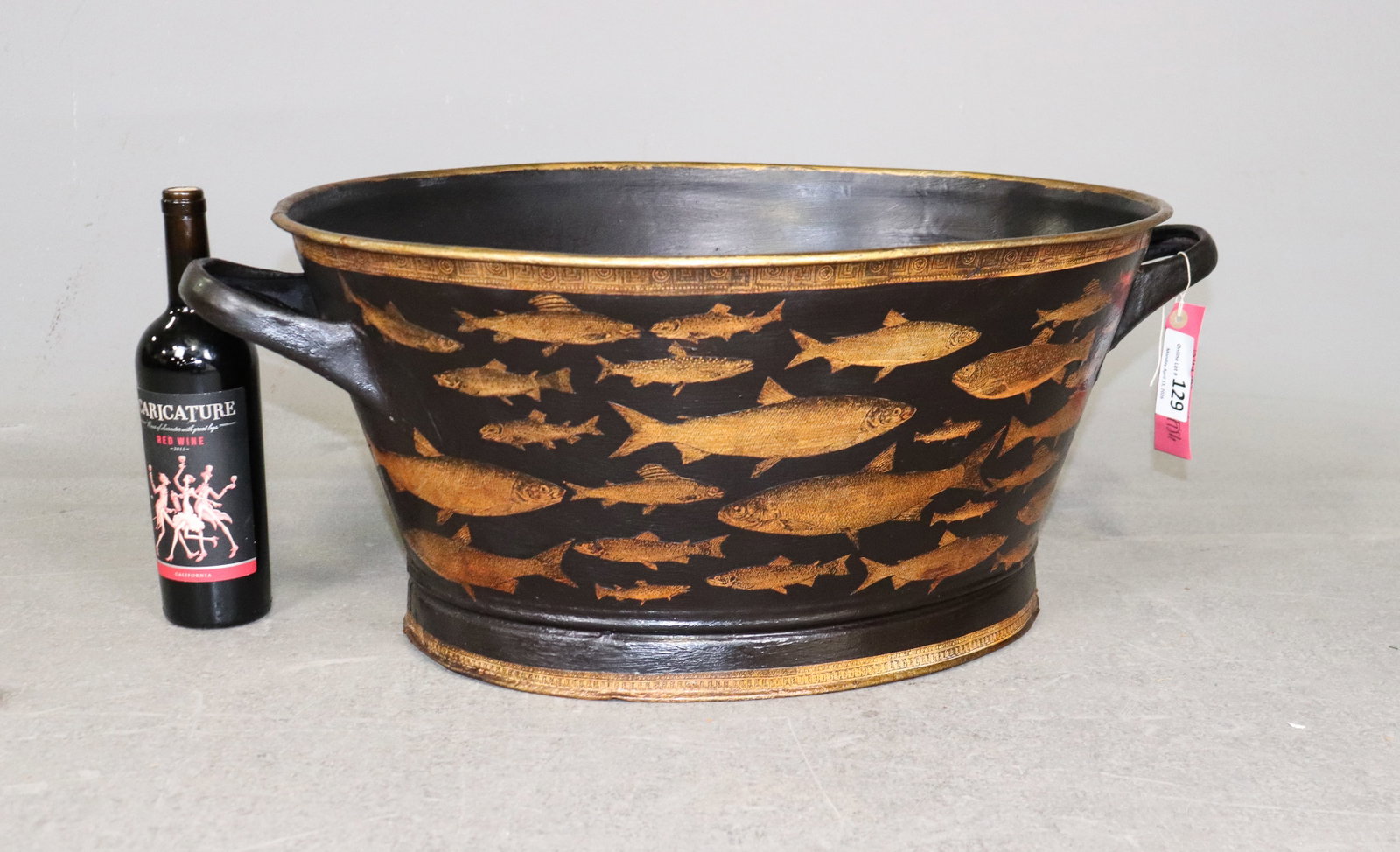 Decoupage Chiller / Planter: Decoupage Chiller / Planter - 11.5 in tall x 29 x 19.5