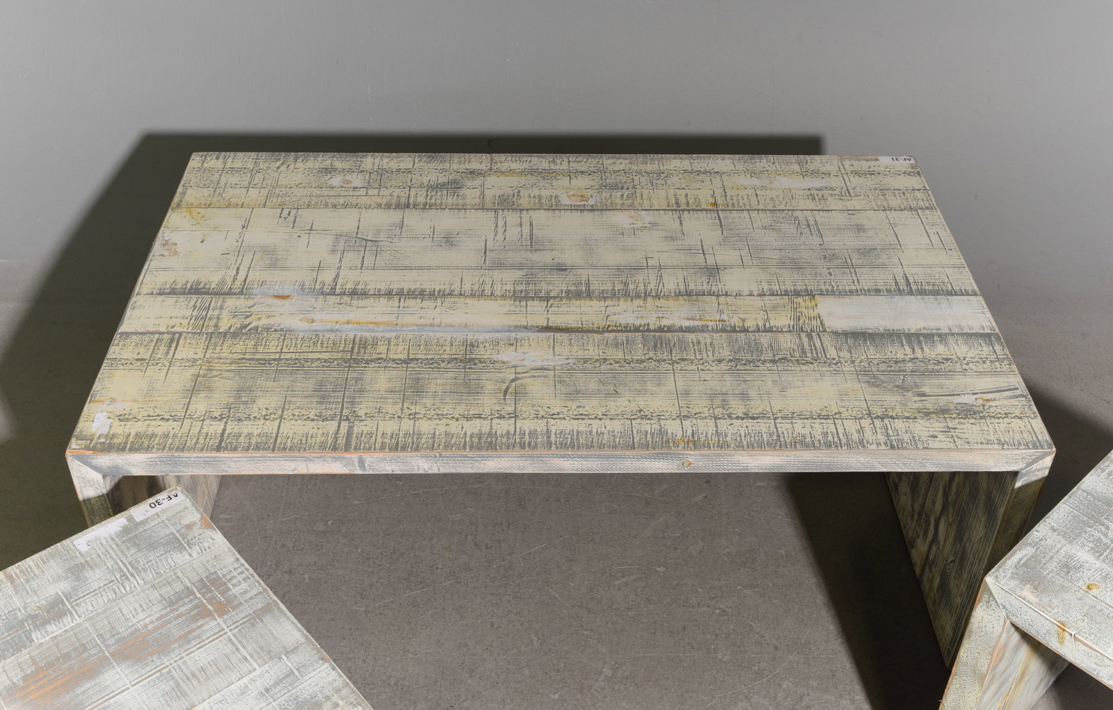 Rustic Painted Coffee Table & 2 End Tables - 4