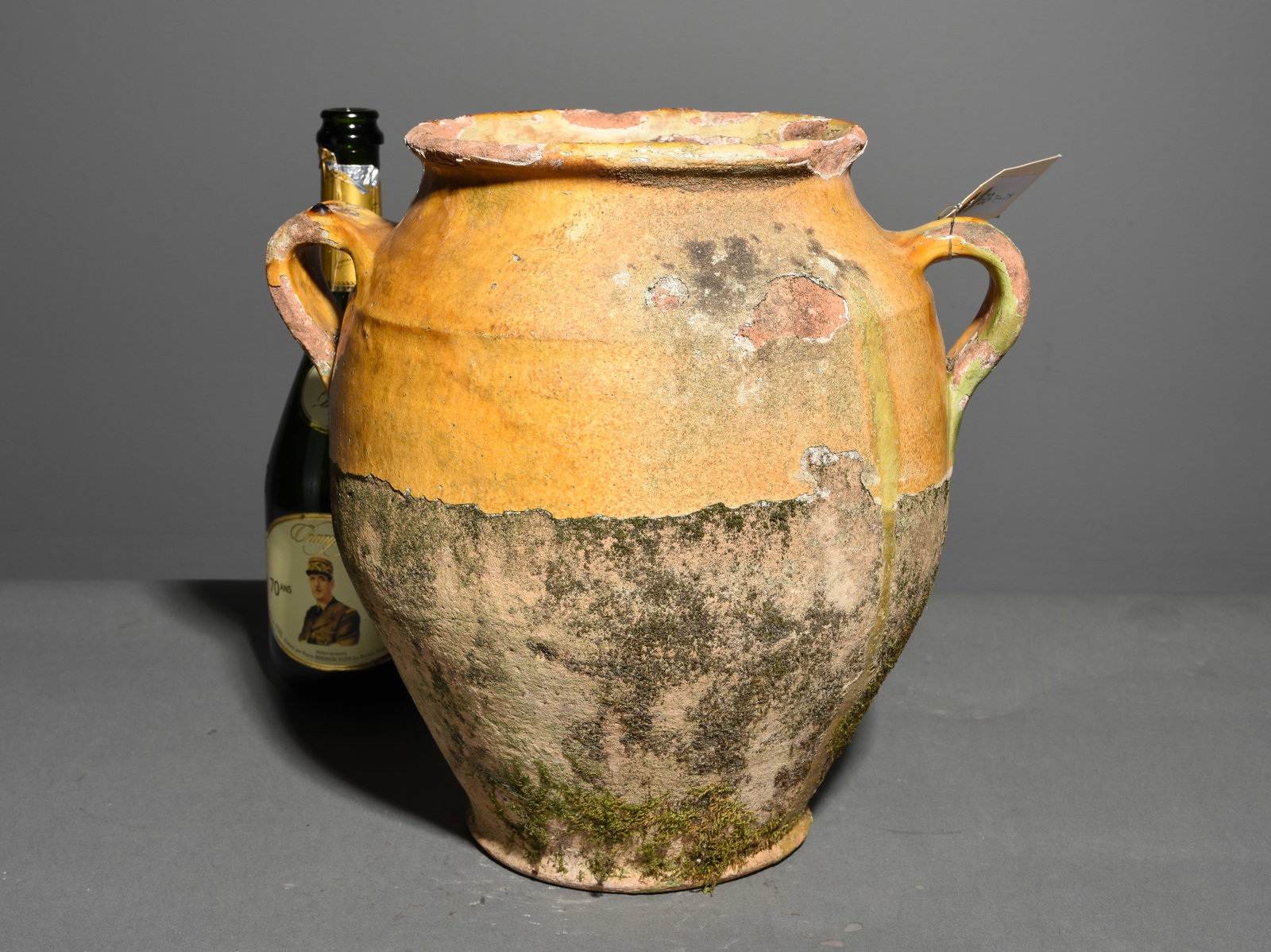 French Yellow Glazed Confit Pot #2: French Yellow Glazed Confit Pot - 12.5 in tall x 12.5 x 9.5