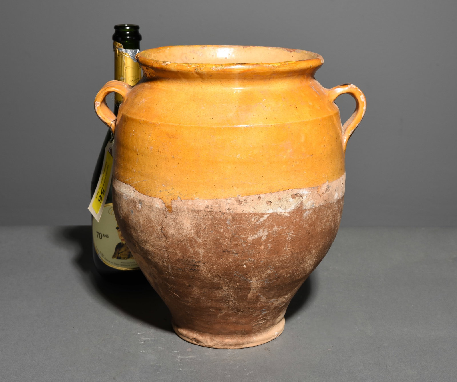French Yellow Glazed Confit Pot #3: French Yellow Glazed Confit Pot - 11.5 in tall x 11 x 9