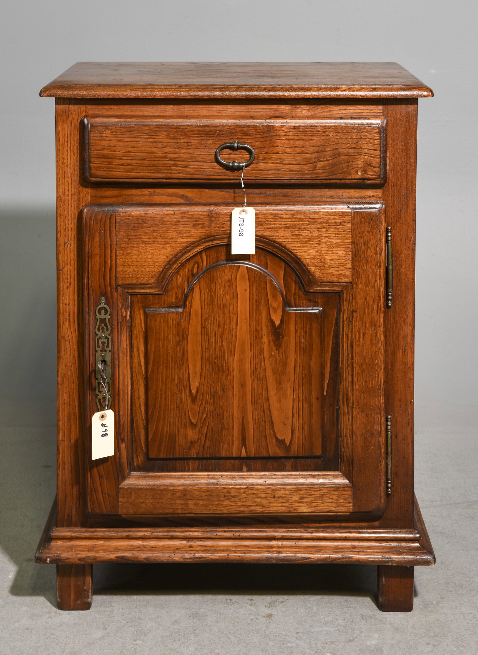 French Oak Single Door Cabinet with Drawer (1 of 6)