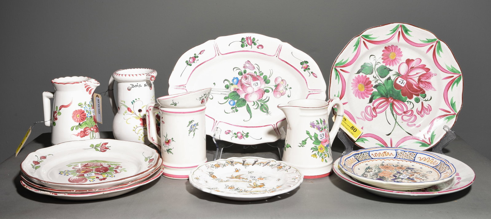 12pcs Assorted Fait Main China - Plates, Pitchers, Etc. (1 of 8)