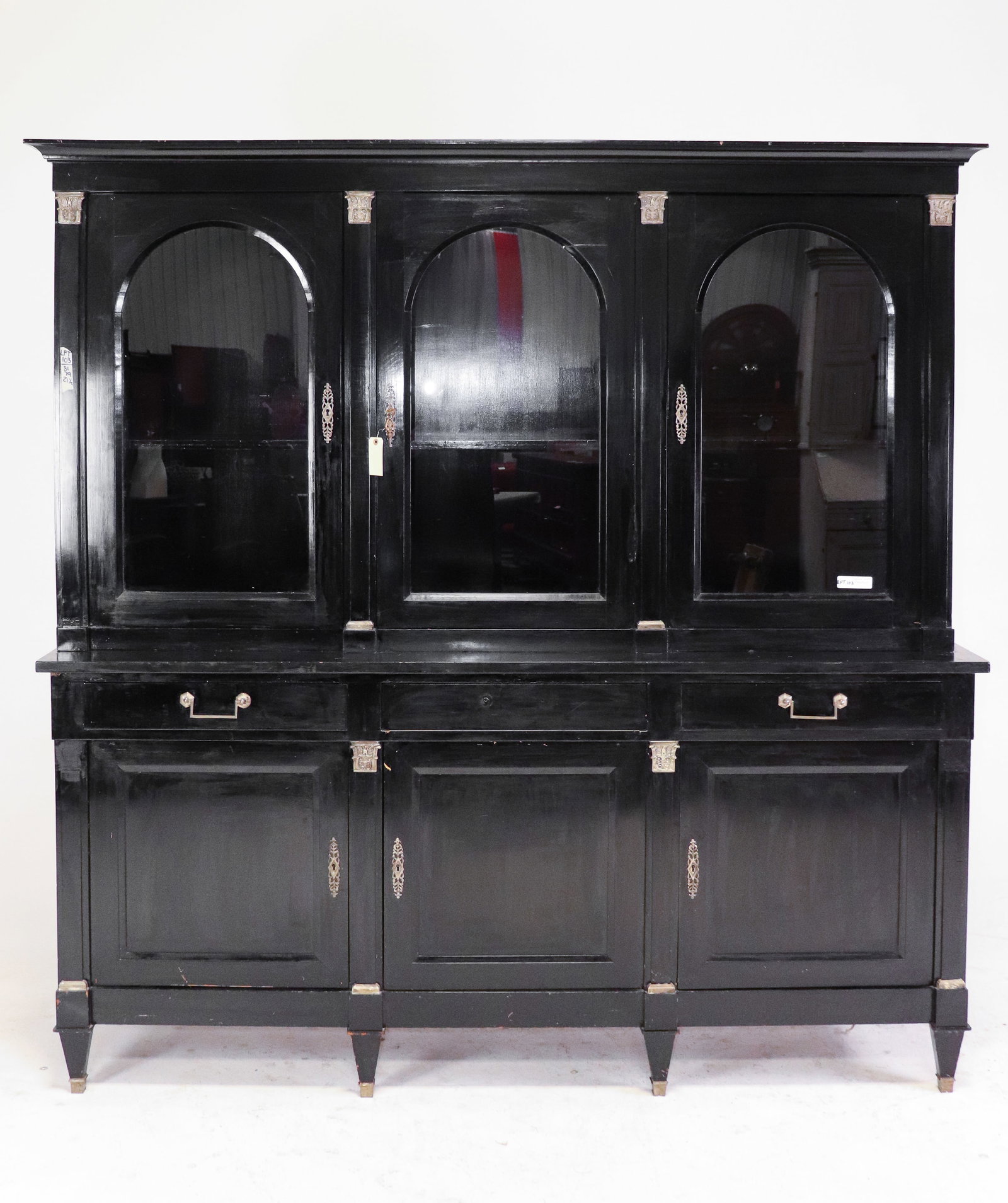 Large Antique French Painted Bibliotheque / Bookcase / Display Cabinet (1 of 7)