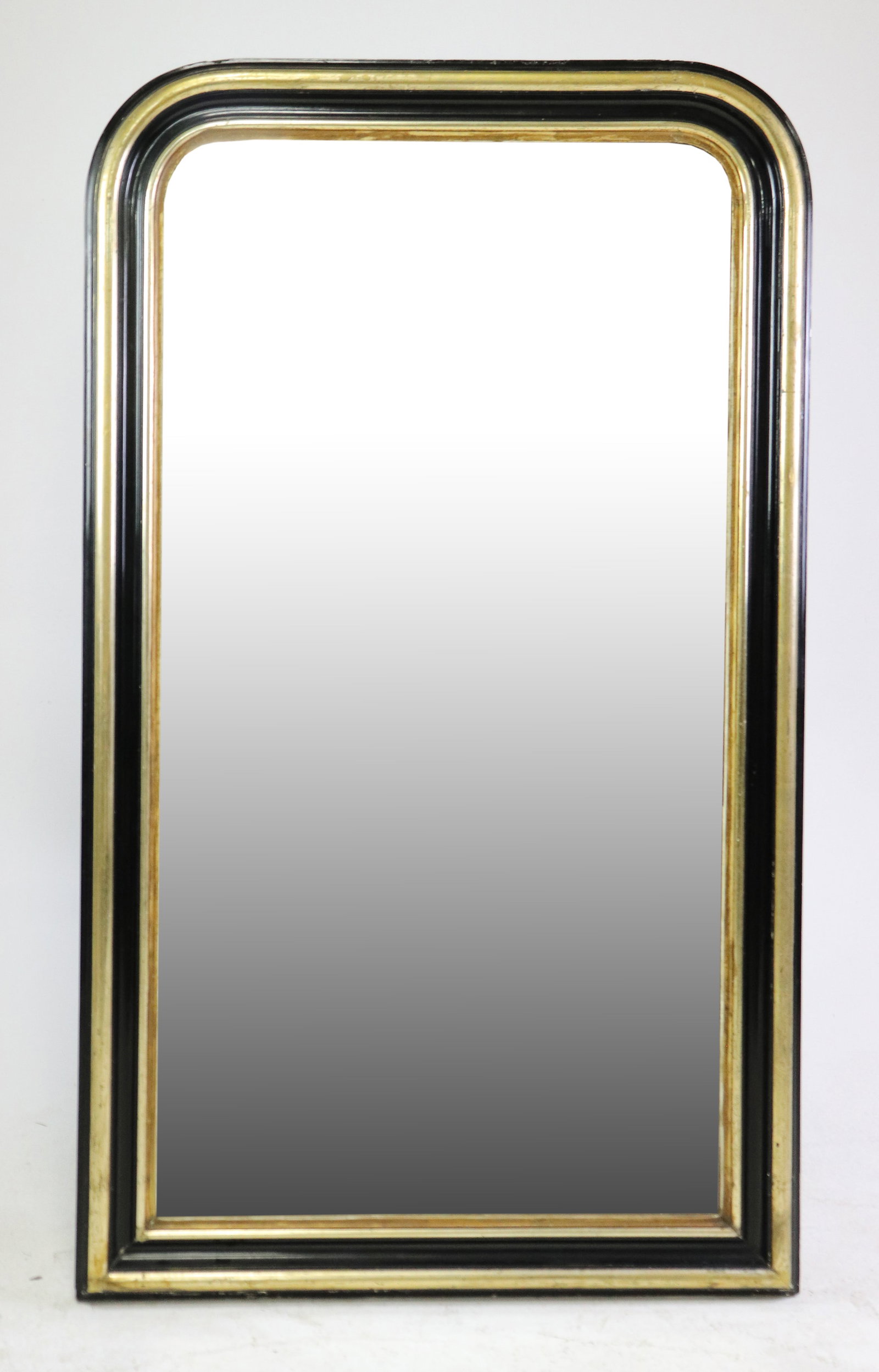 Antique French Louis Philippe Black & Gilt Mirror (1 of 4)