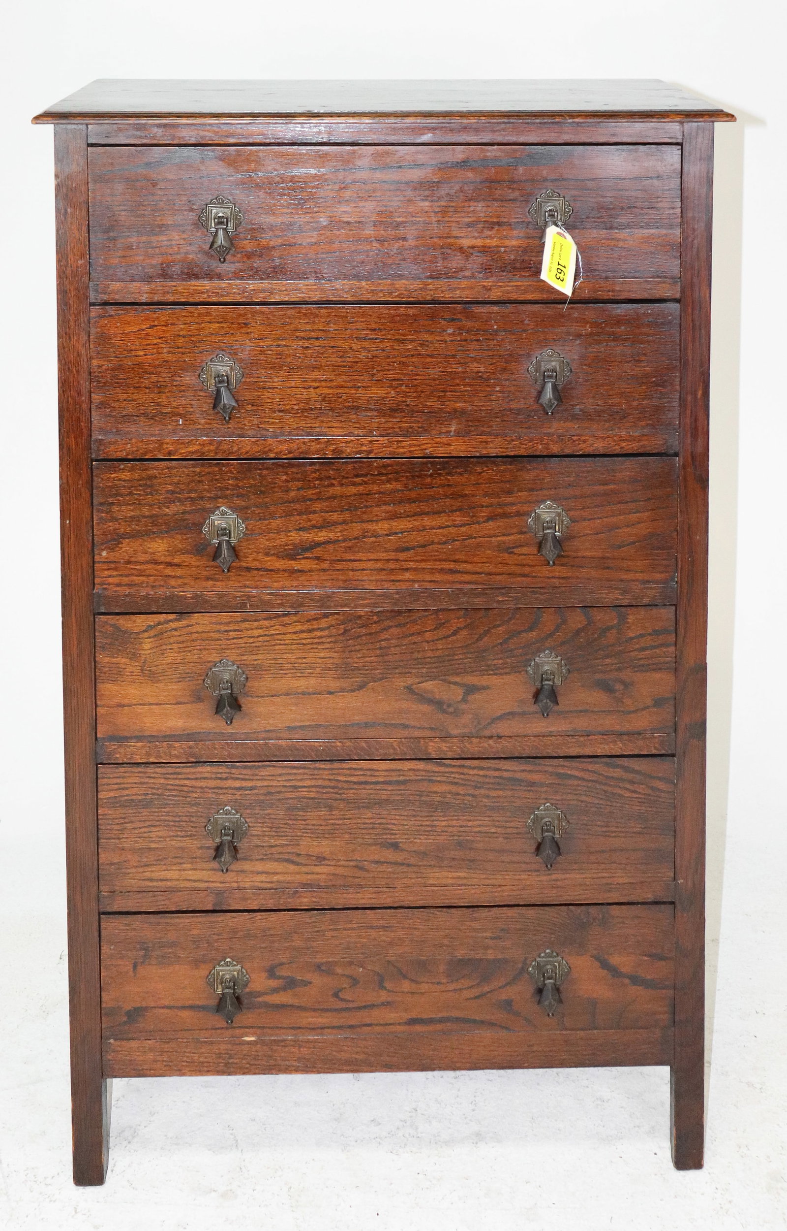 Antique English Oak Five Drawer Chest (1 of 5)