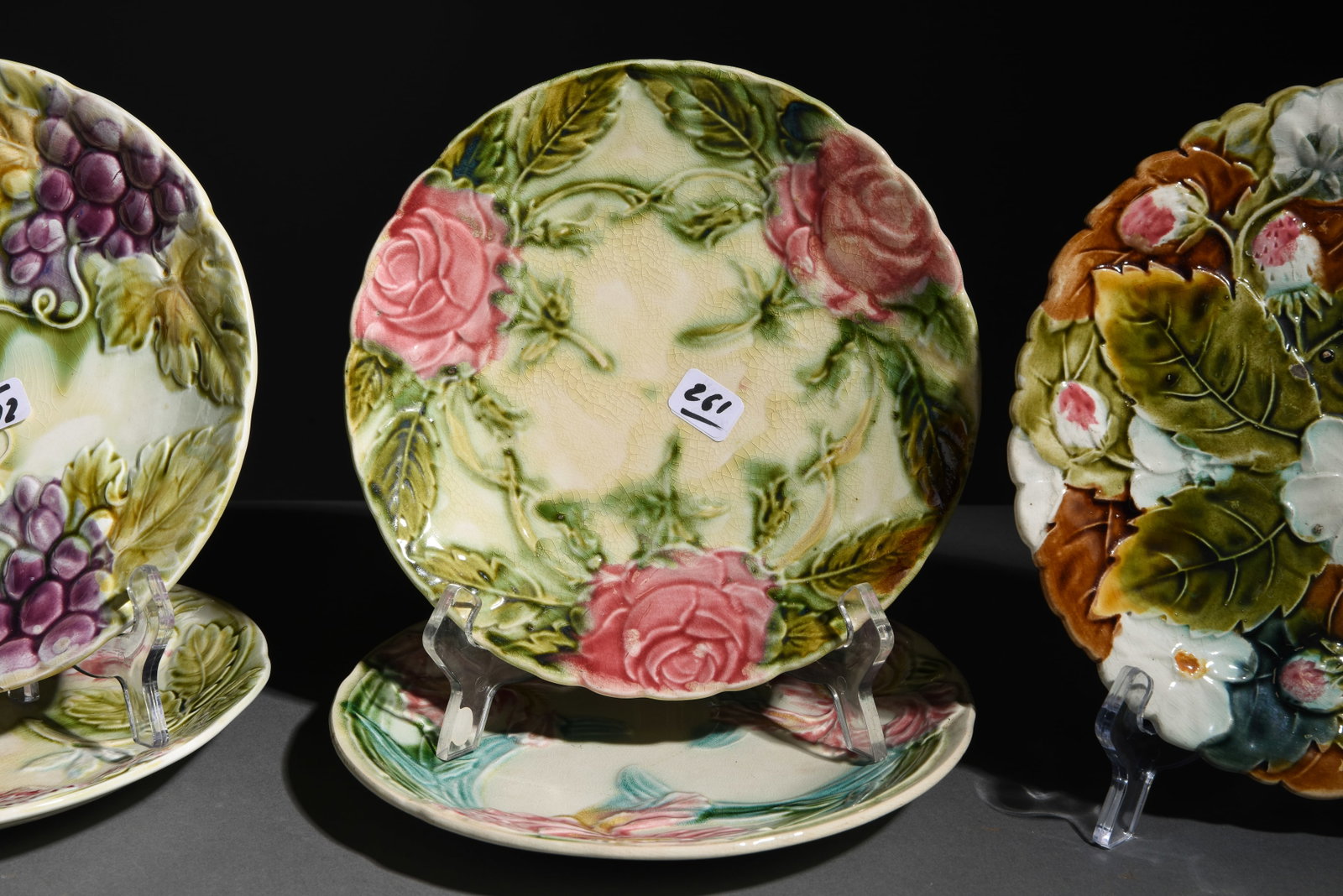6pcs Assorted Majolica Plates - 3