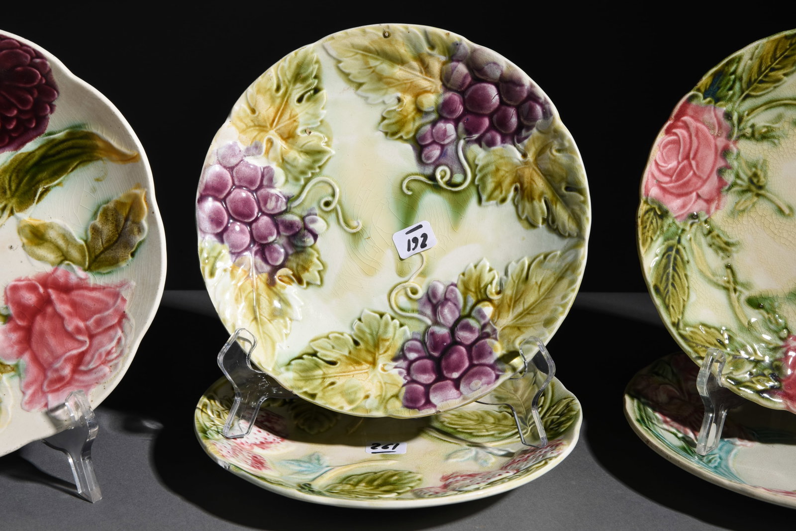 6pcs Assorted Majolica Plates - 4