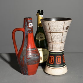 2 West German / French Pottery Vases