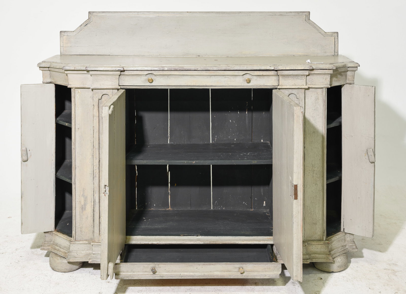 French Grey Painted Buffet with Backsplash - 2
