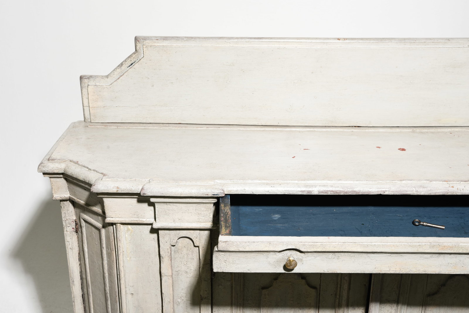 French Grey Painted Buffet with Backsplash - 3