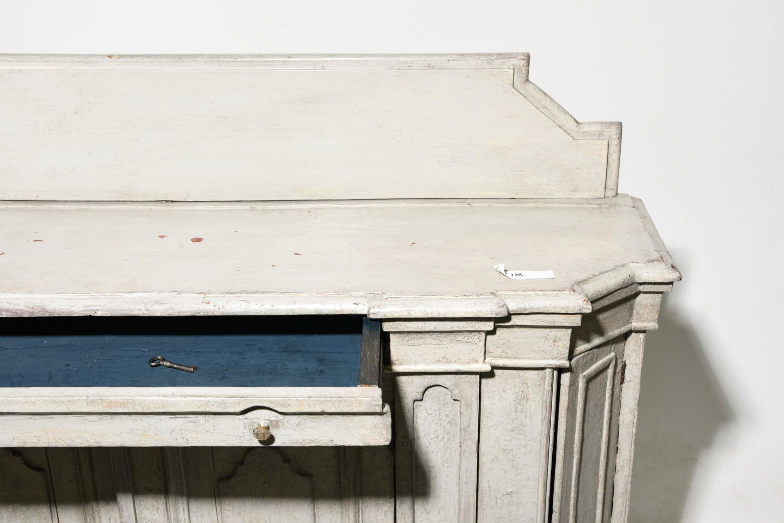French Grey Painted Buffet with Backsplash - 4