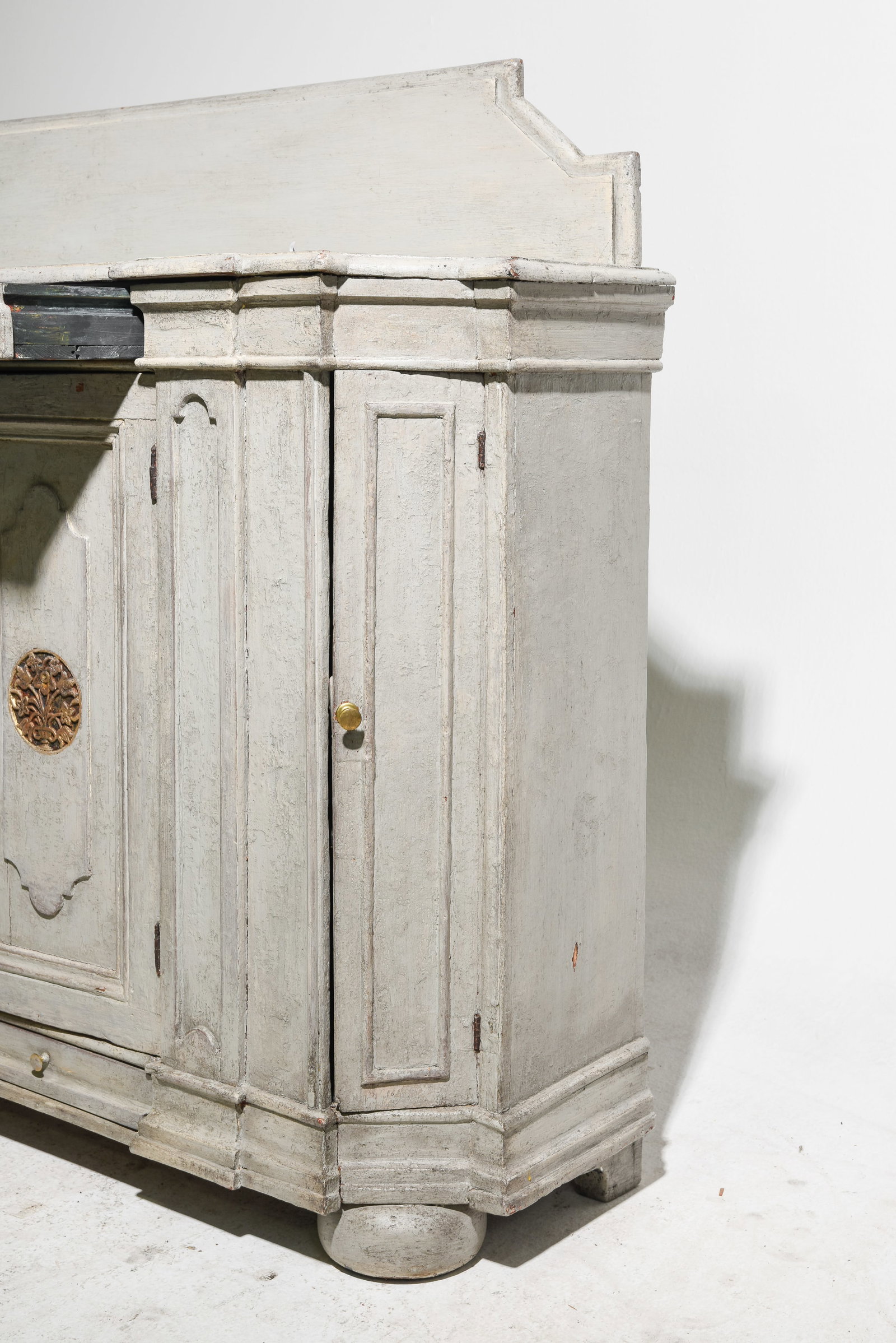 French Grey Painted Buffet with Backsplash - 5