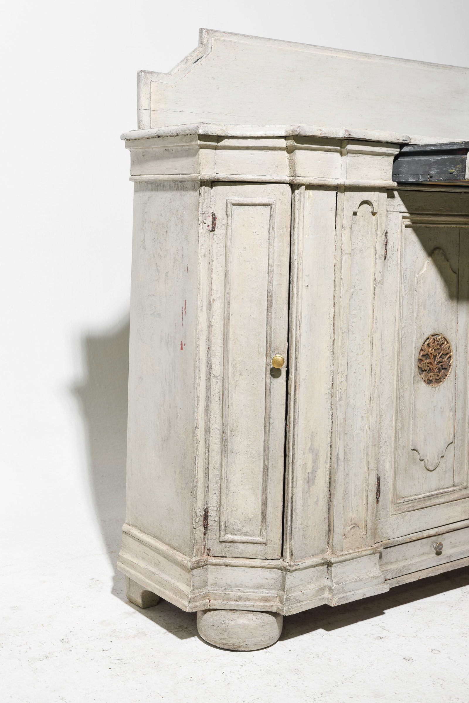 French Grey Painted Buffet with Backsplash - 6