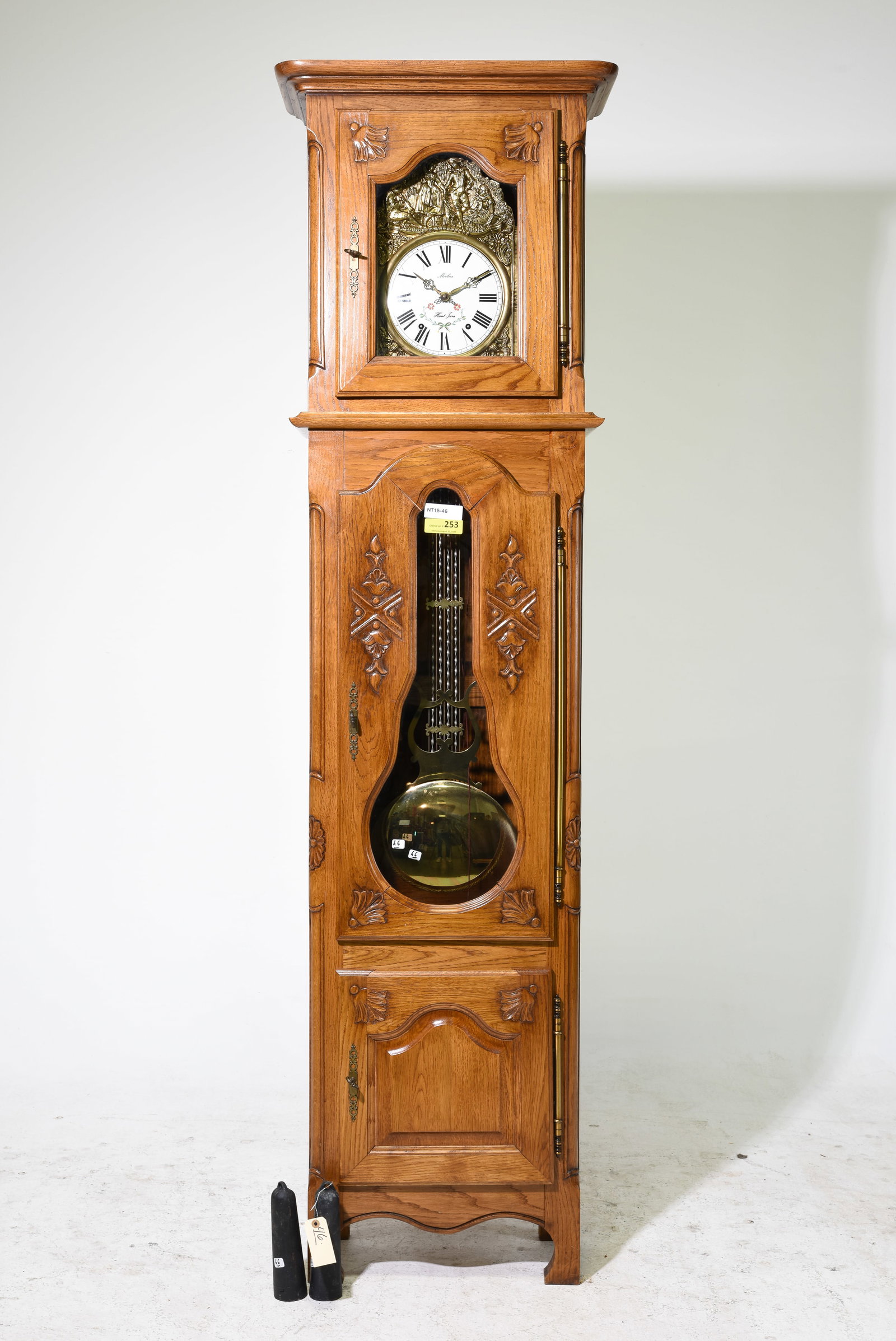 Louis XV Style Oak Grandfather / Longcase Clock (1 of 4)