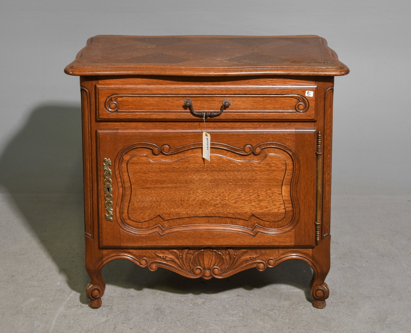 Louis XV Style Oak Parquet Top Cabinet (1 of 6)