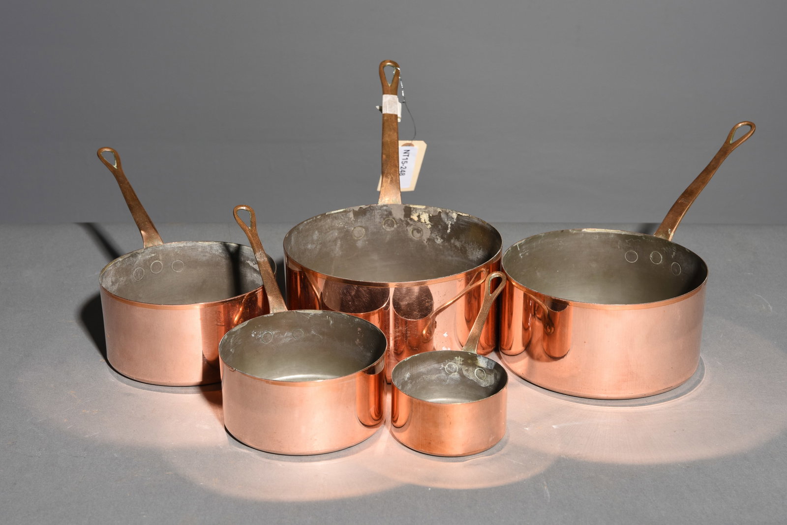 French Polished Copper Set of 5 Sauce Pans #4 (1 of 3)