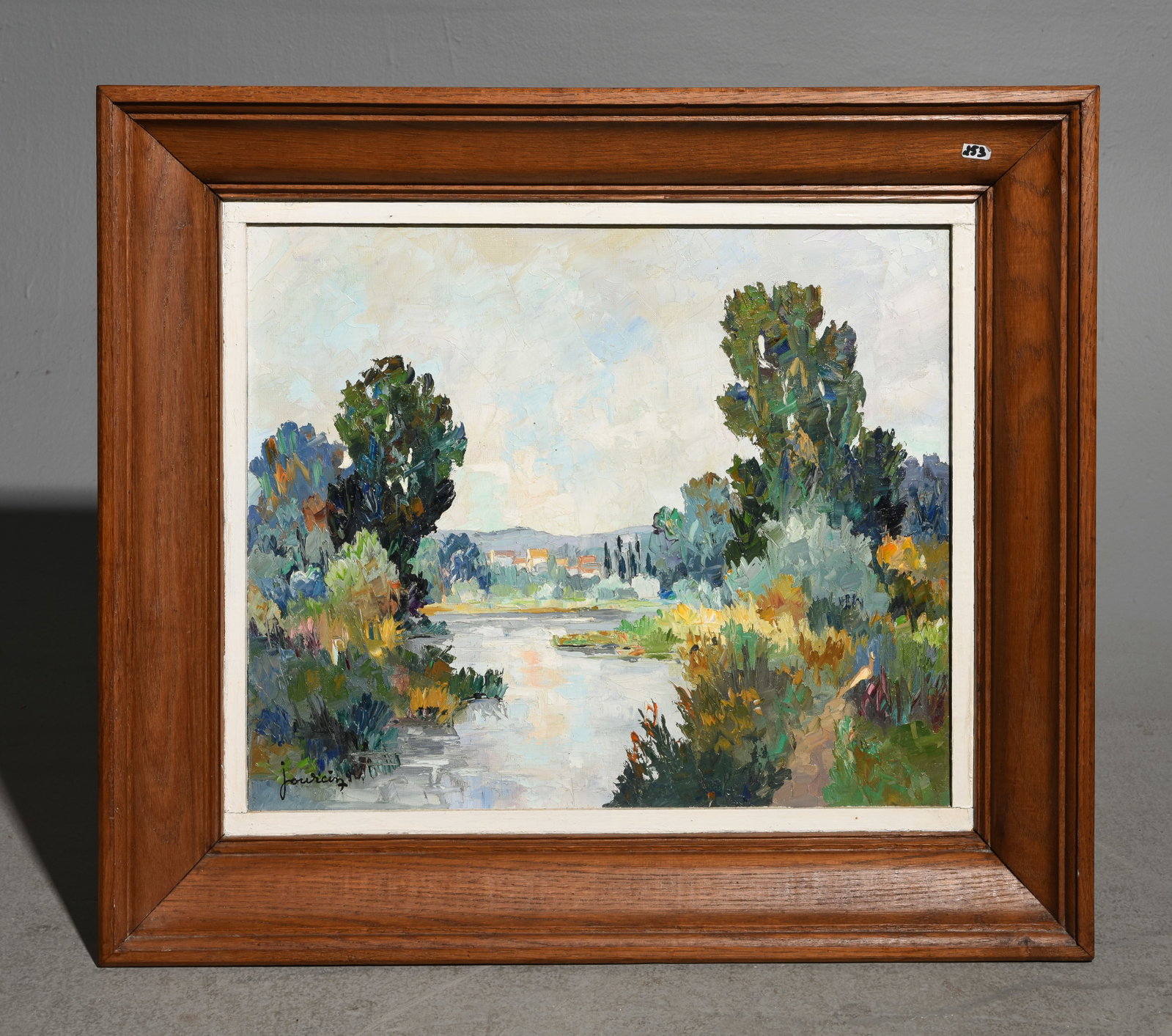 Impressionist Serene River Landscape Oil on Canvas (1 of 3)
