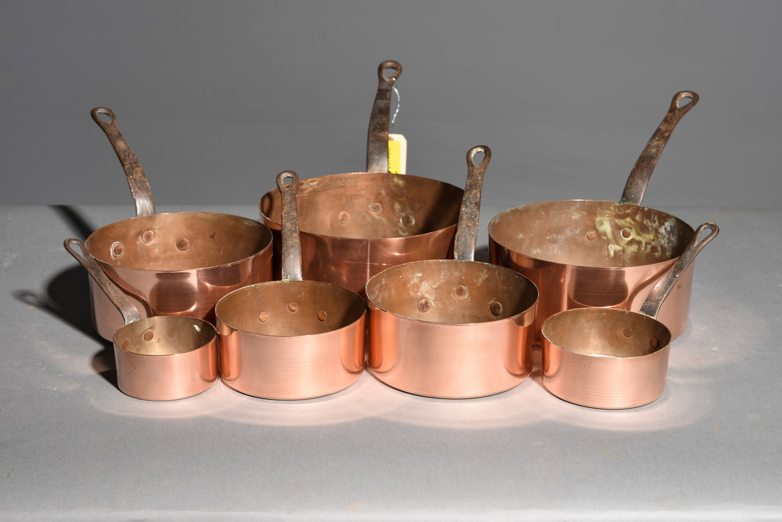 French Polished Copper Set of 7 Sauce Pans #5 (1 of 3)