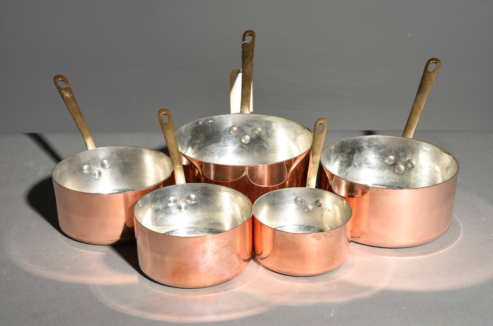 French Polished Copper Set of 5 Sauce Pans #5 (1 of 4)