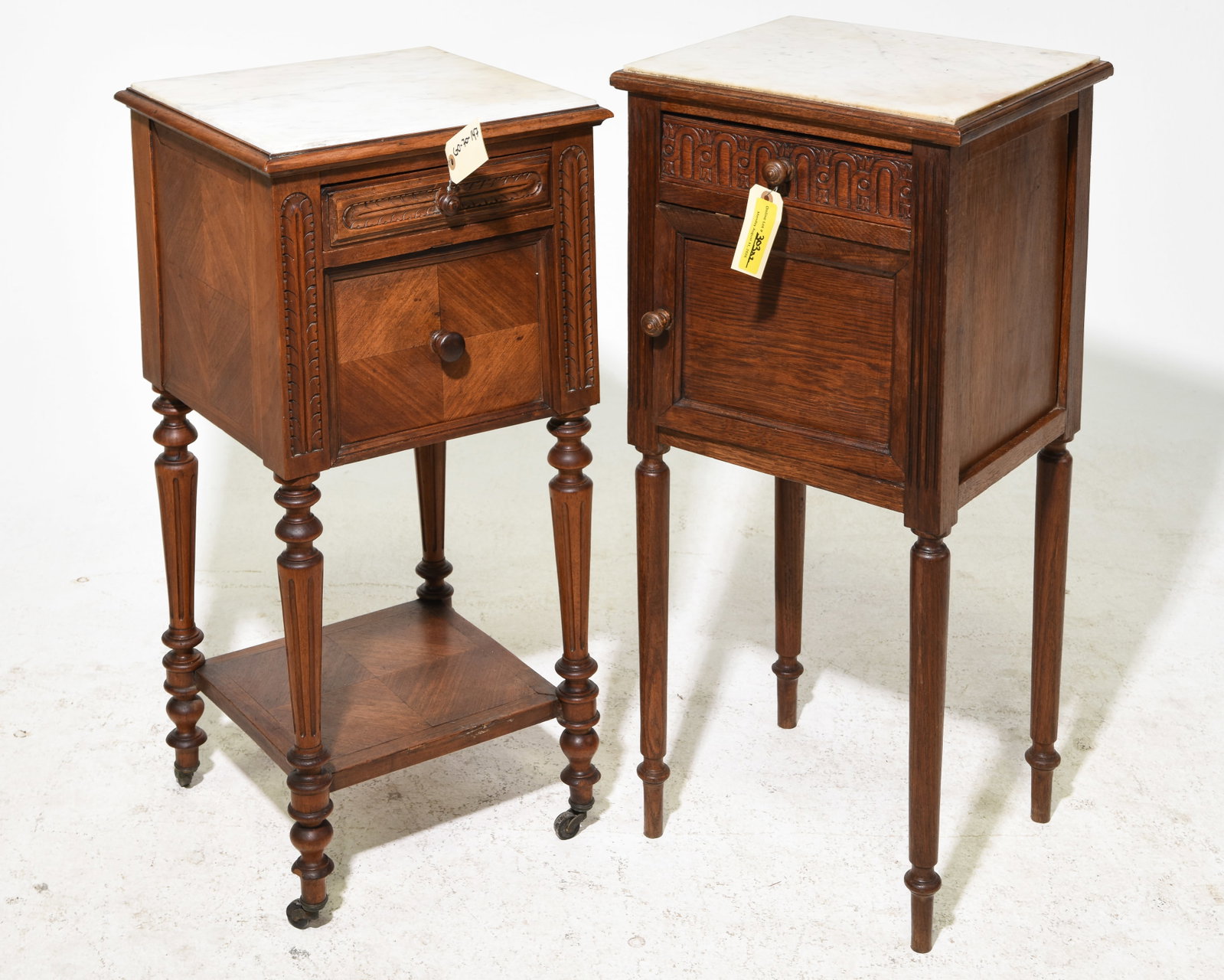 2 White Marble Top French Nightstands (1 of 3)